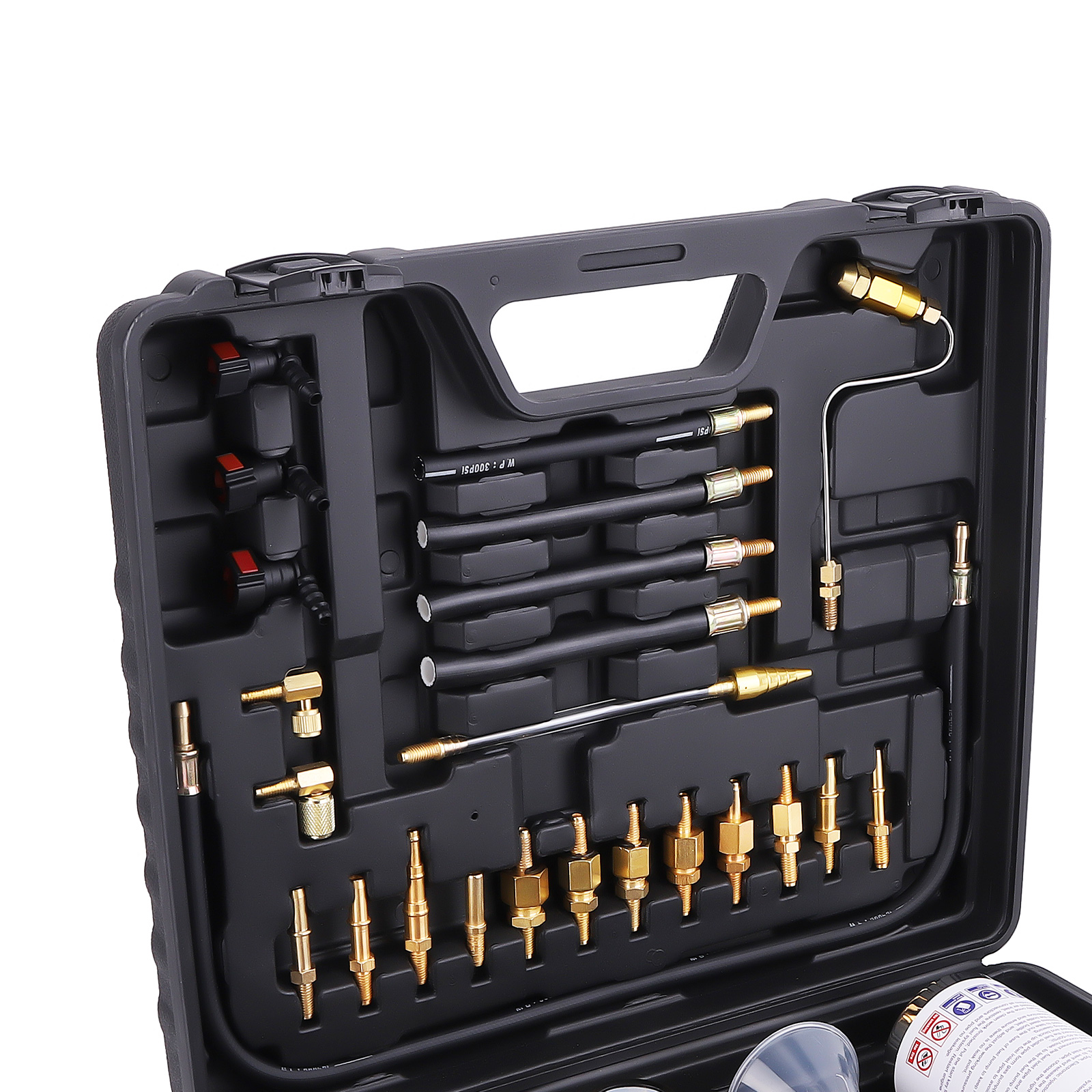 Fuel Injector Service Tool Kit for Gasoline Vehicles with Multiple Connectors