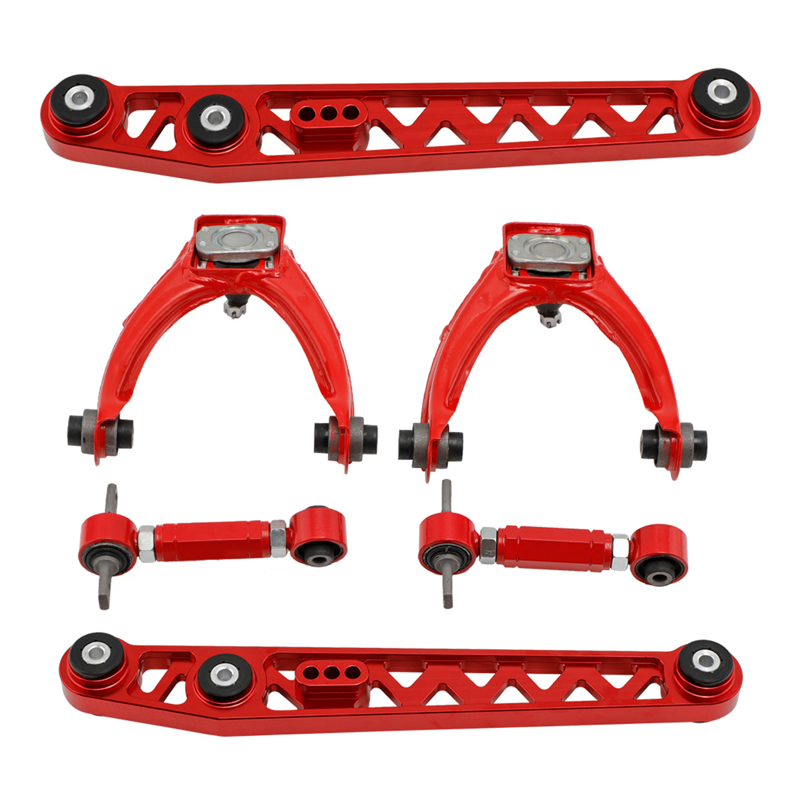 8x Front & Rear Camber Toe Arm Kit + Lower Control Arm For 1996-2000 Honda Civic