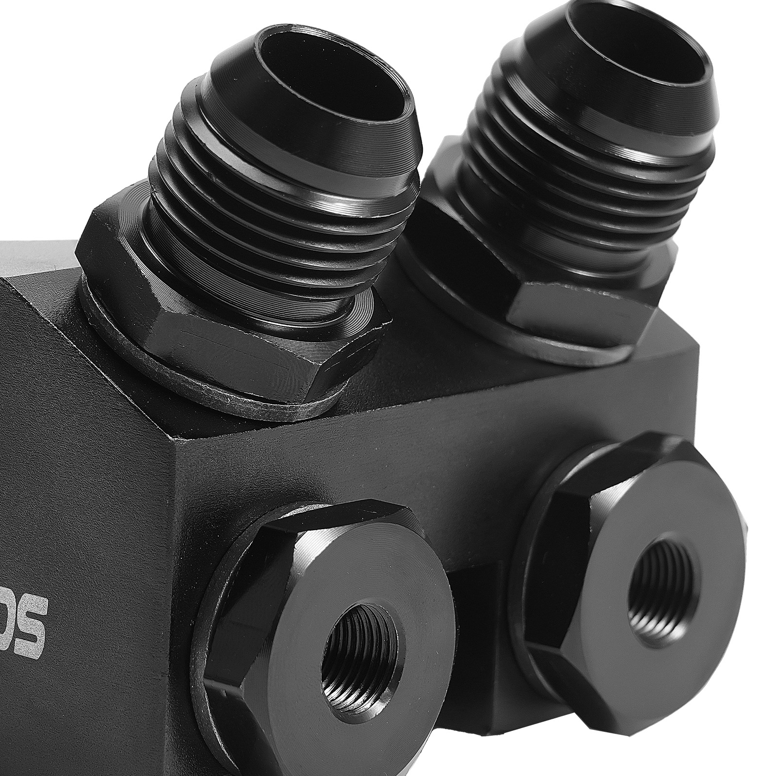 16Row Universal Engine Oil Cooler Kit 10AN Aluminum Black British Style
