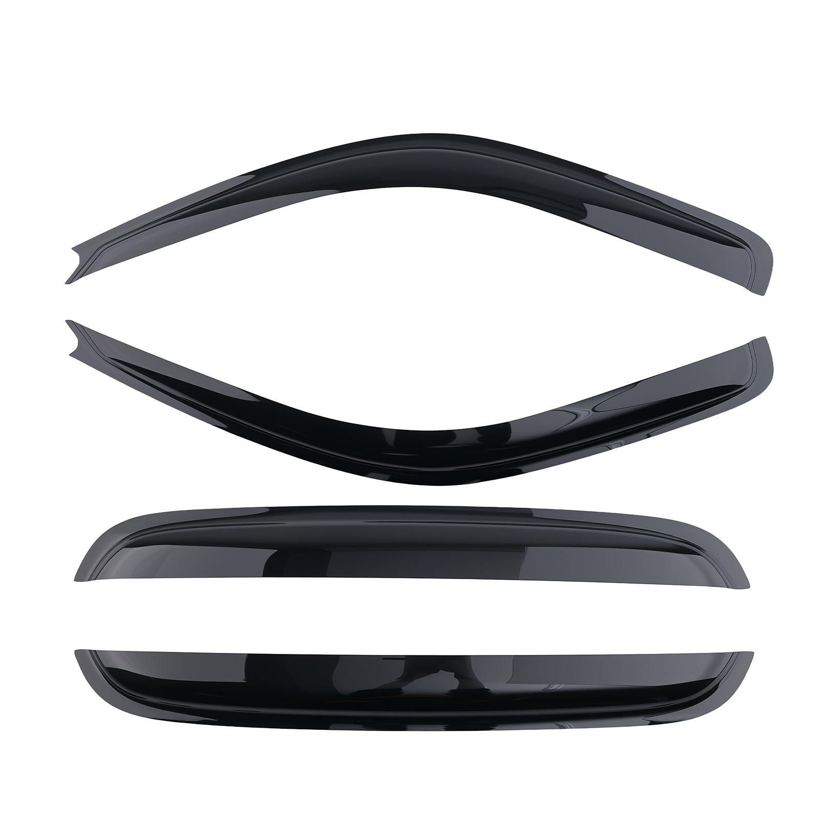 Window Visor for Nissan Xterra 2005-16 4Dr Wind Deflector Adhesive 4Pcs Black