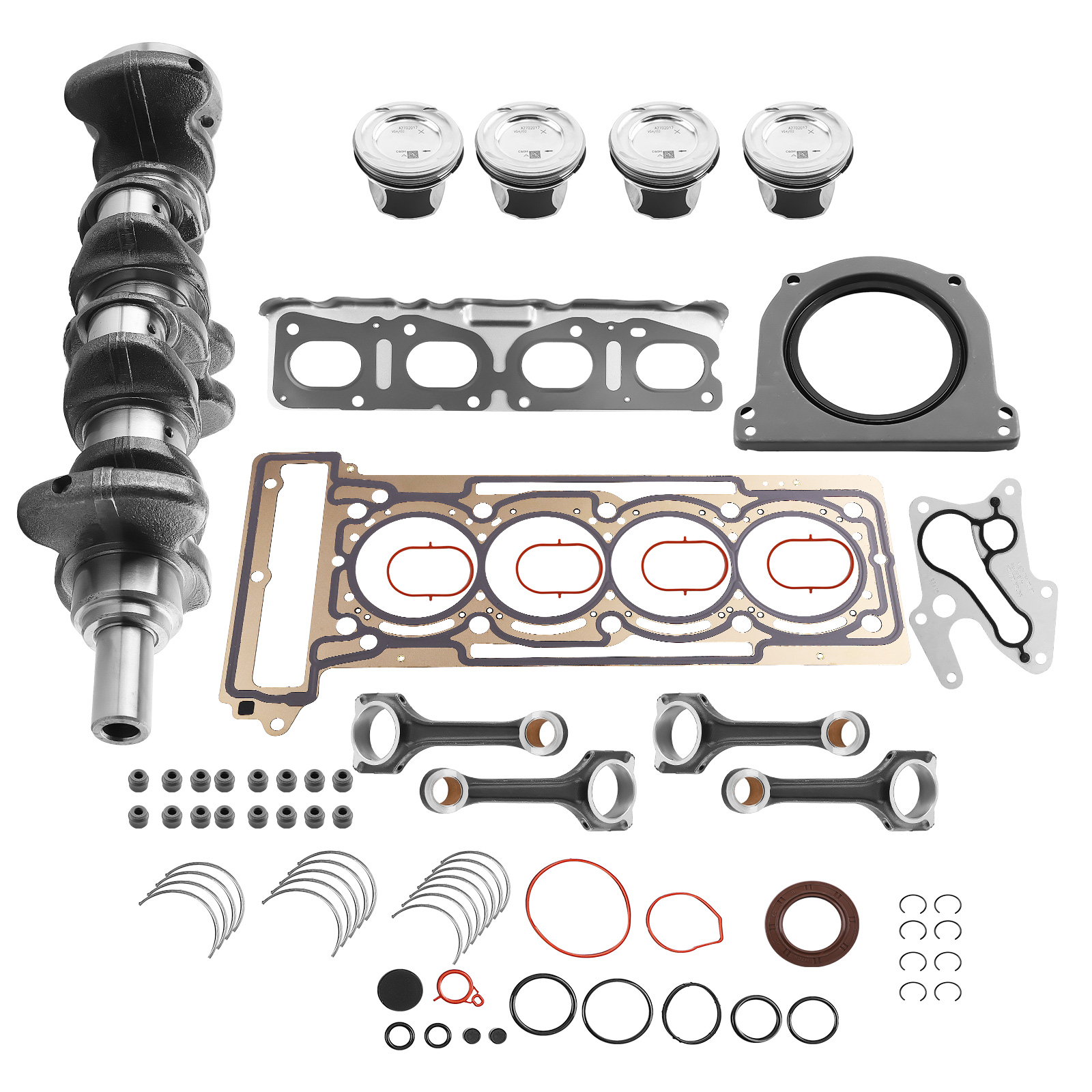 M270 Engine Rebuild Kit Pistons Con Rod Bearings Set For Mercedes-Benz 1.6 Turbo