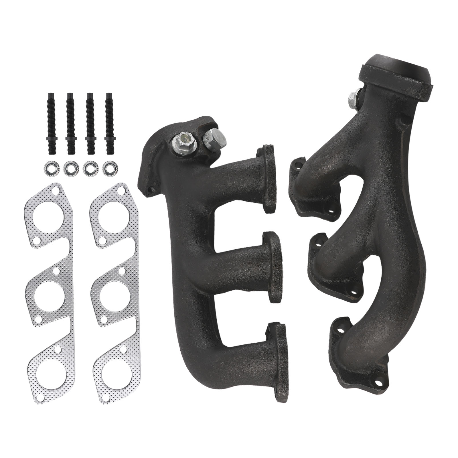 Pair Cast Iron Exhaust Manifold  For Ford E-150 V6 4.2L 5.4L V8 2003 Direct-Fit