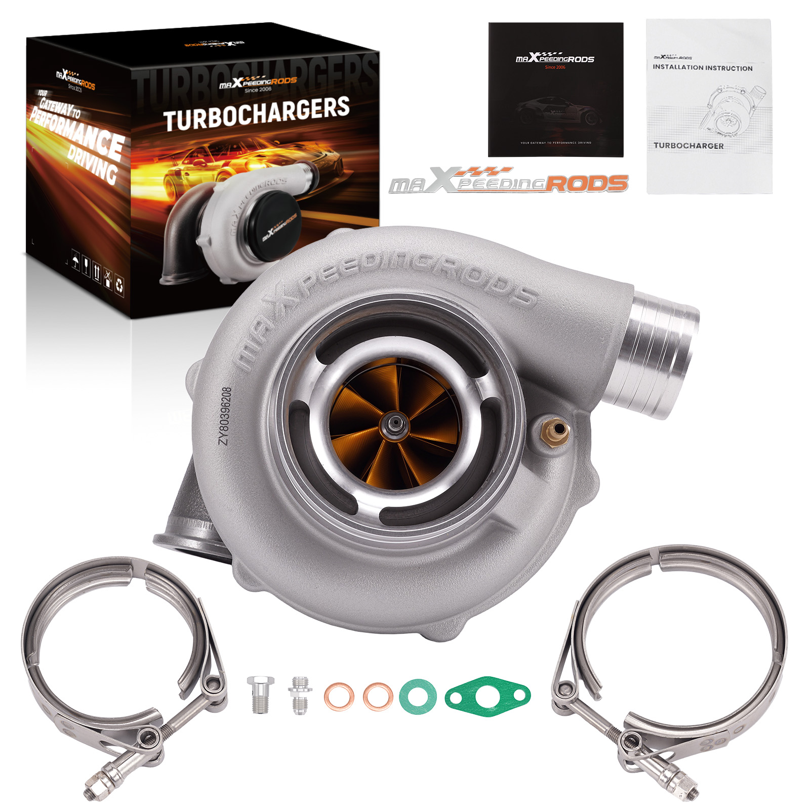 Universal GT3076 GT3076R Billet Ball Bearing Turbo 0.82 A/R Turbine V-Band