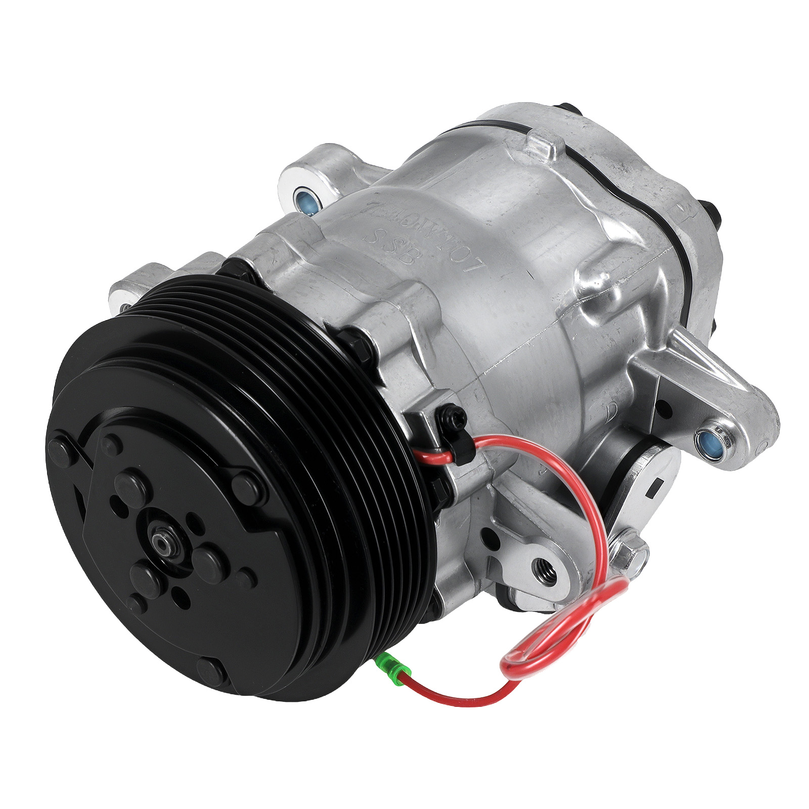 Air Con System For Sanden SD7 HC5005BK Black 6-Groove Serpentine Belt R134a