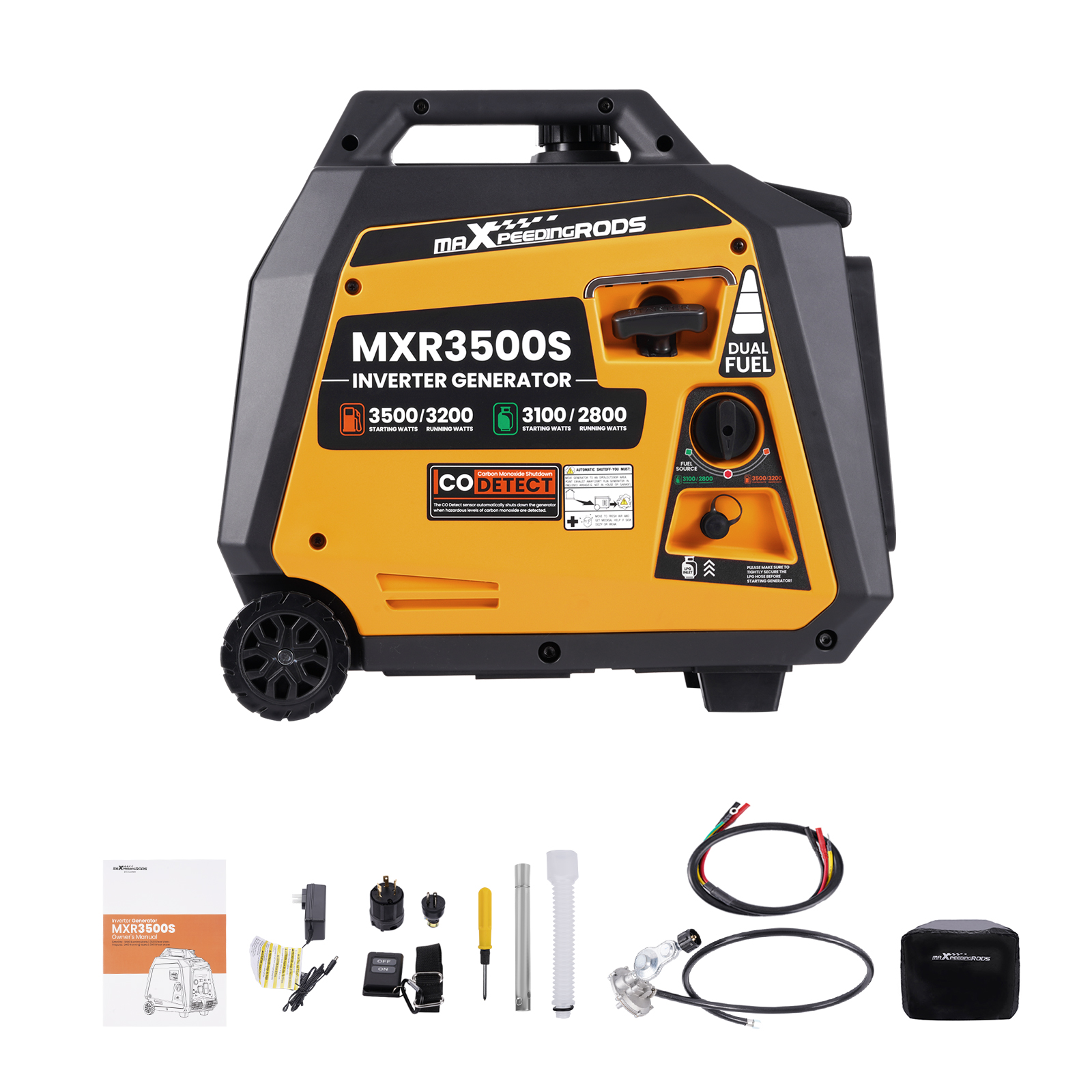 3500 Watt Portable Generator Inverter 3.2KW Gas Propane Dual Fuel Electric Start