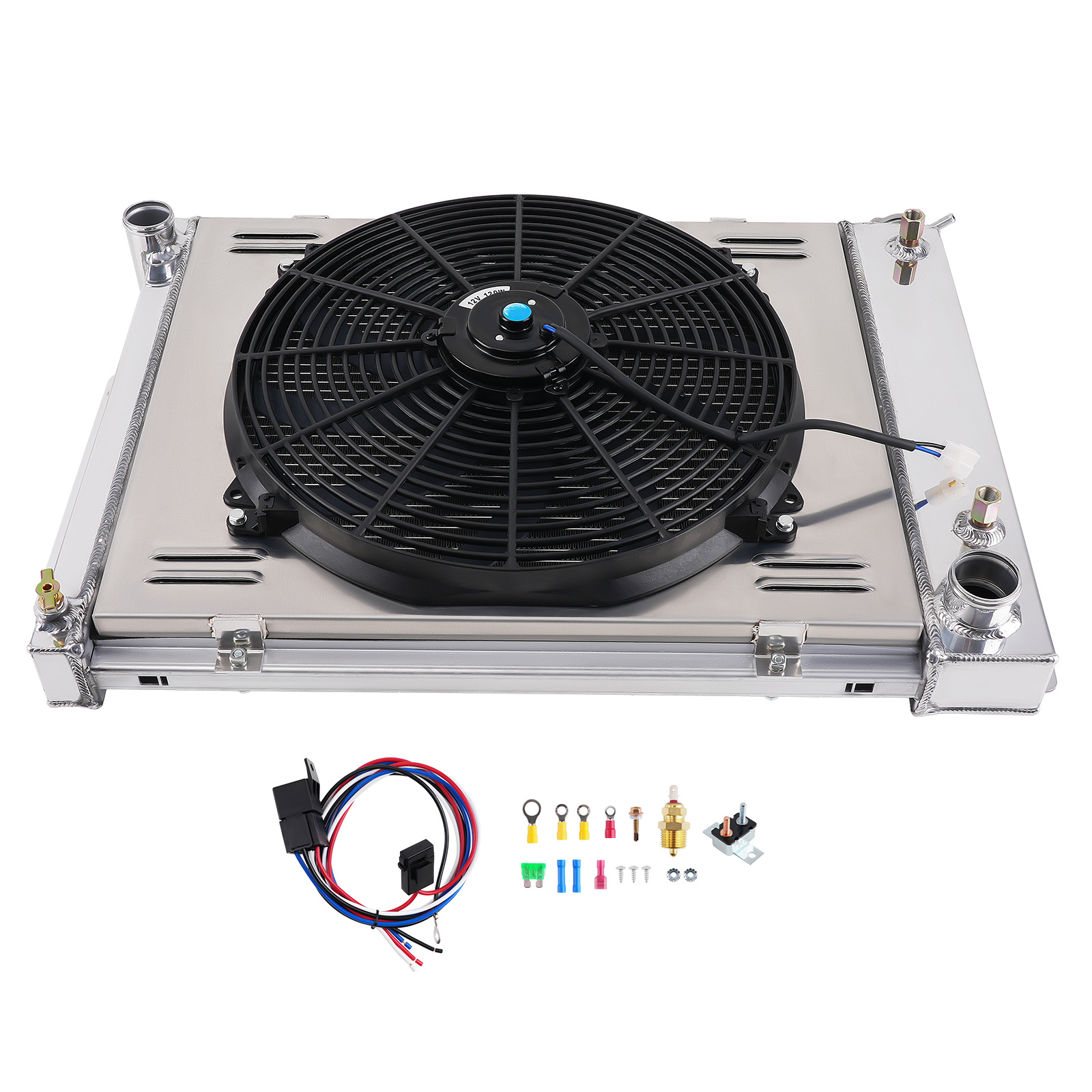 3-Row Radiator Shroud Fan Cooling for Chevy Camaro/Firebird 1967-1969 CU337
