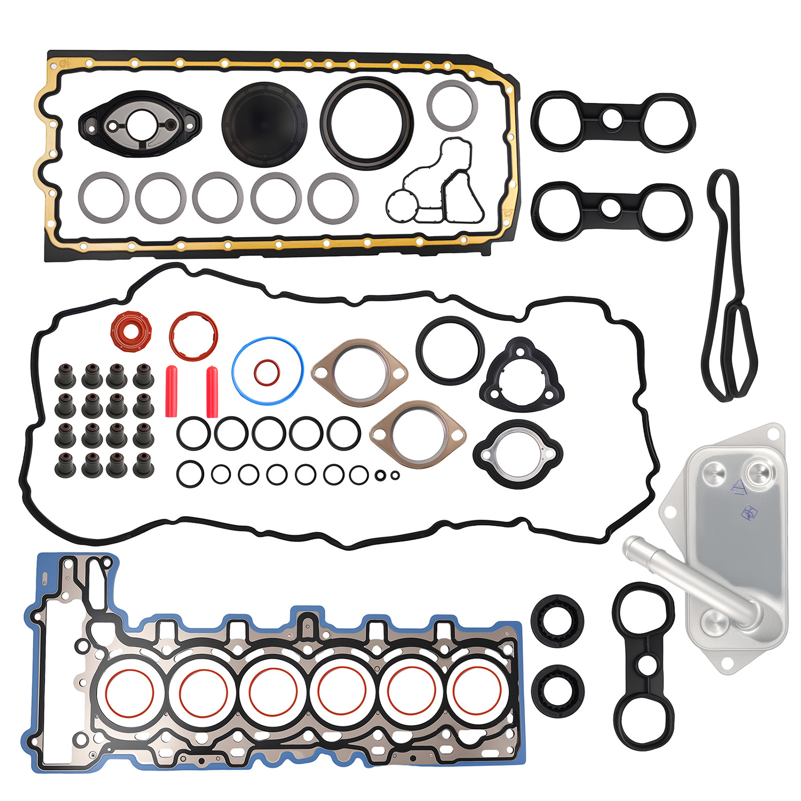 Head Gasket Set w/ Oil Cooler Valve Cover for BMW 128i N52 2008-2013