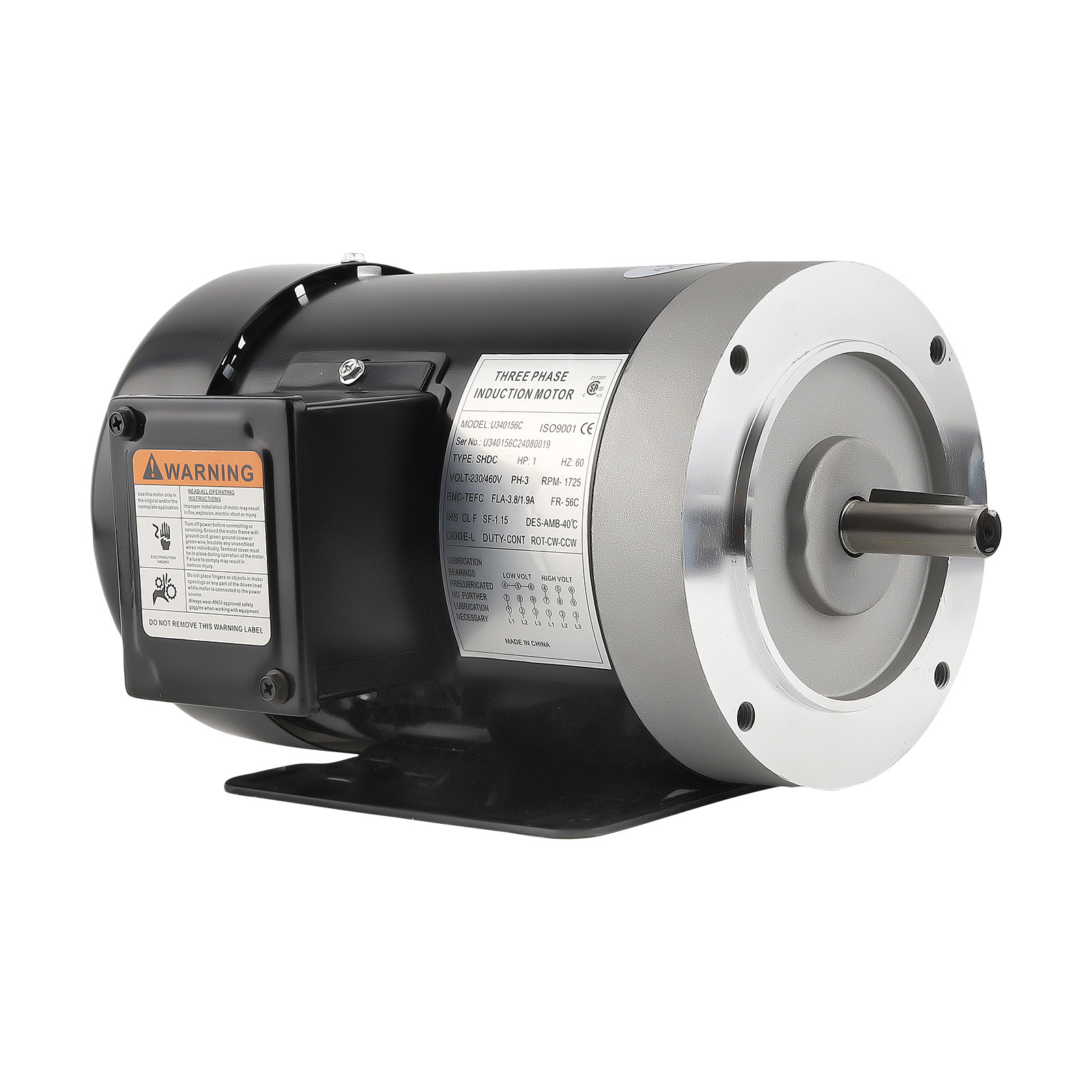 Air Compressor 1HP Electric Motor Three Phase 5/8