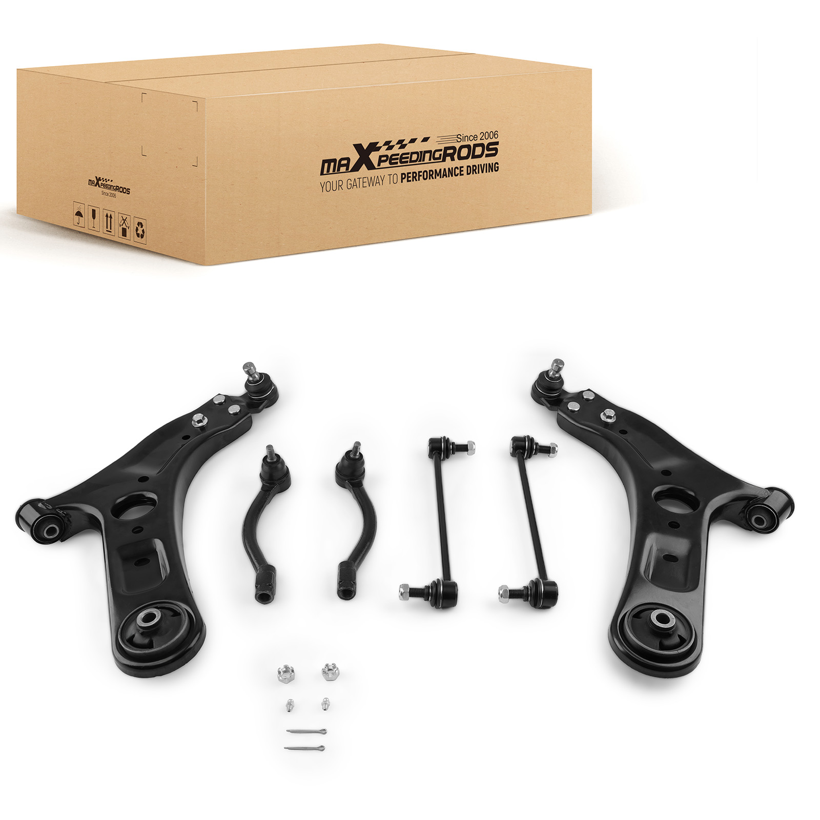 Front L&R Control Arm +Sway Bar End Link Assembly Kit for KIA Soul EV 2015-2019