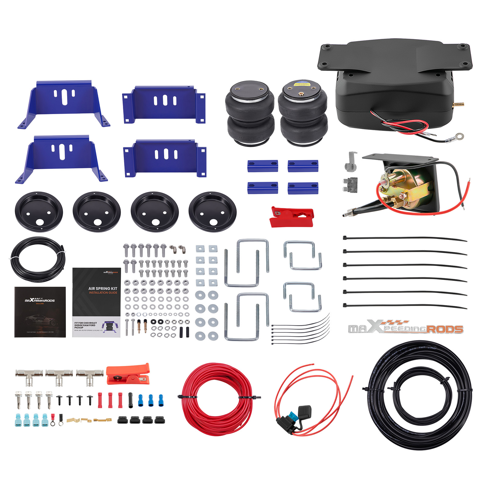 Air Suspension Kit+Air Shock Compressor Kit For GMC C1500 C2500 C3500