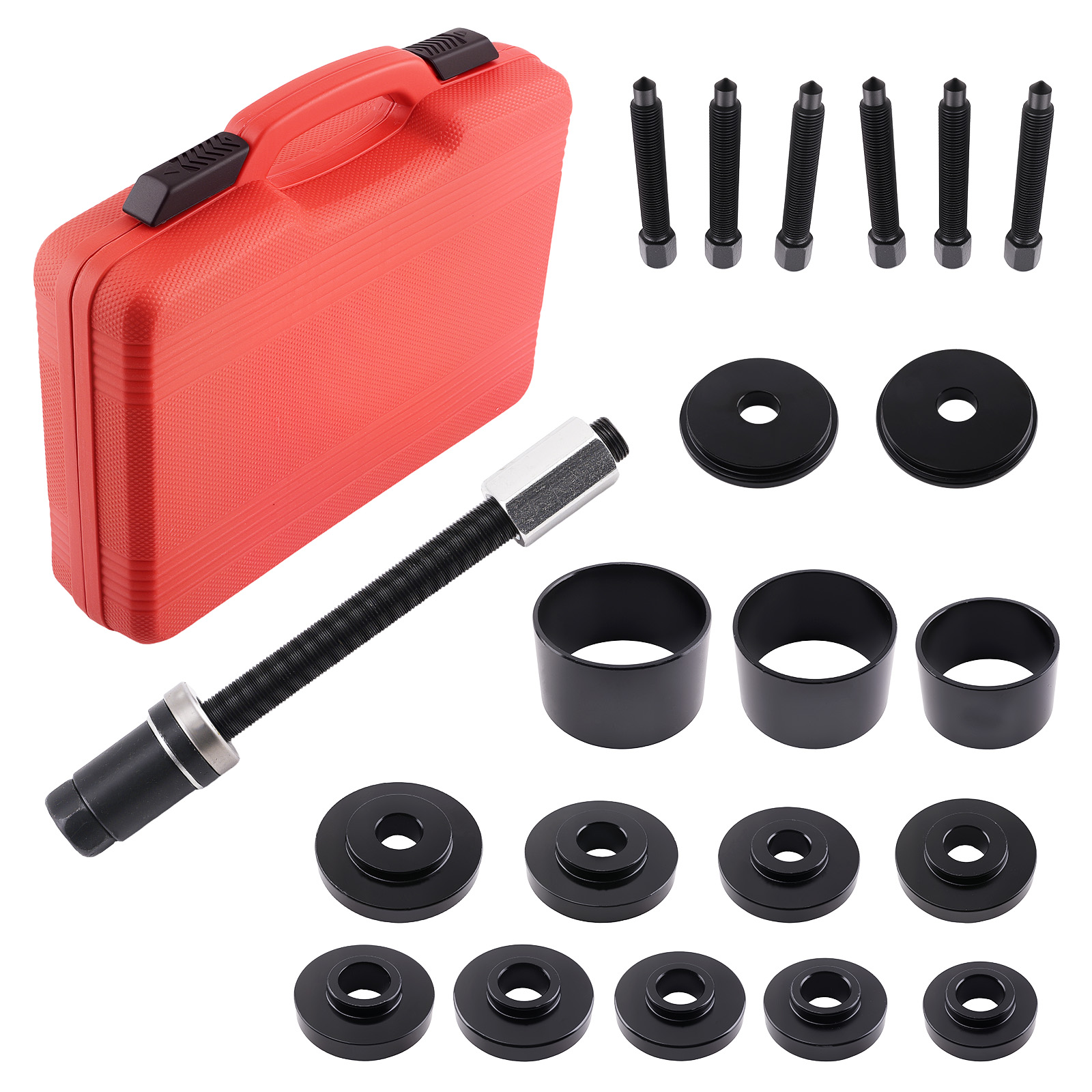 19PC Front Wheel Hub Bearing Tool Set Complete Kit with Storage Case Steel
