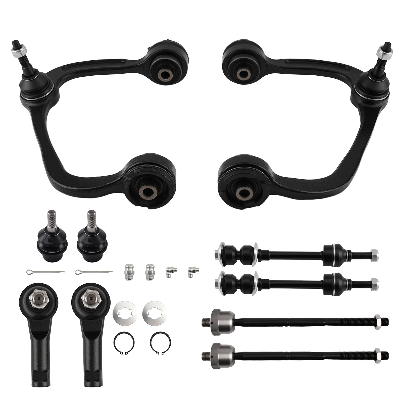12x Lower & Upper Control Arms Sway Bar Tie Rod For Ford F-150 Mark TL 2WD 05-08