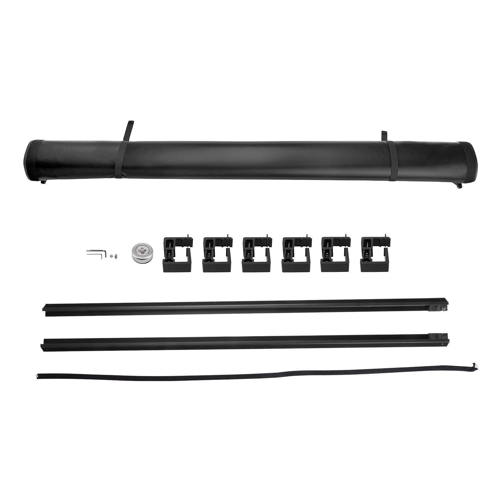 6.5ft Black Roll-Up Tonneau Cover for Dodge Dakota 1997-2004 Vinyl W/ Lamp