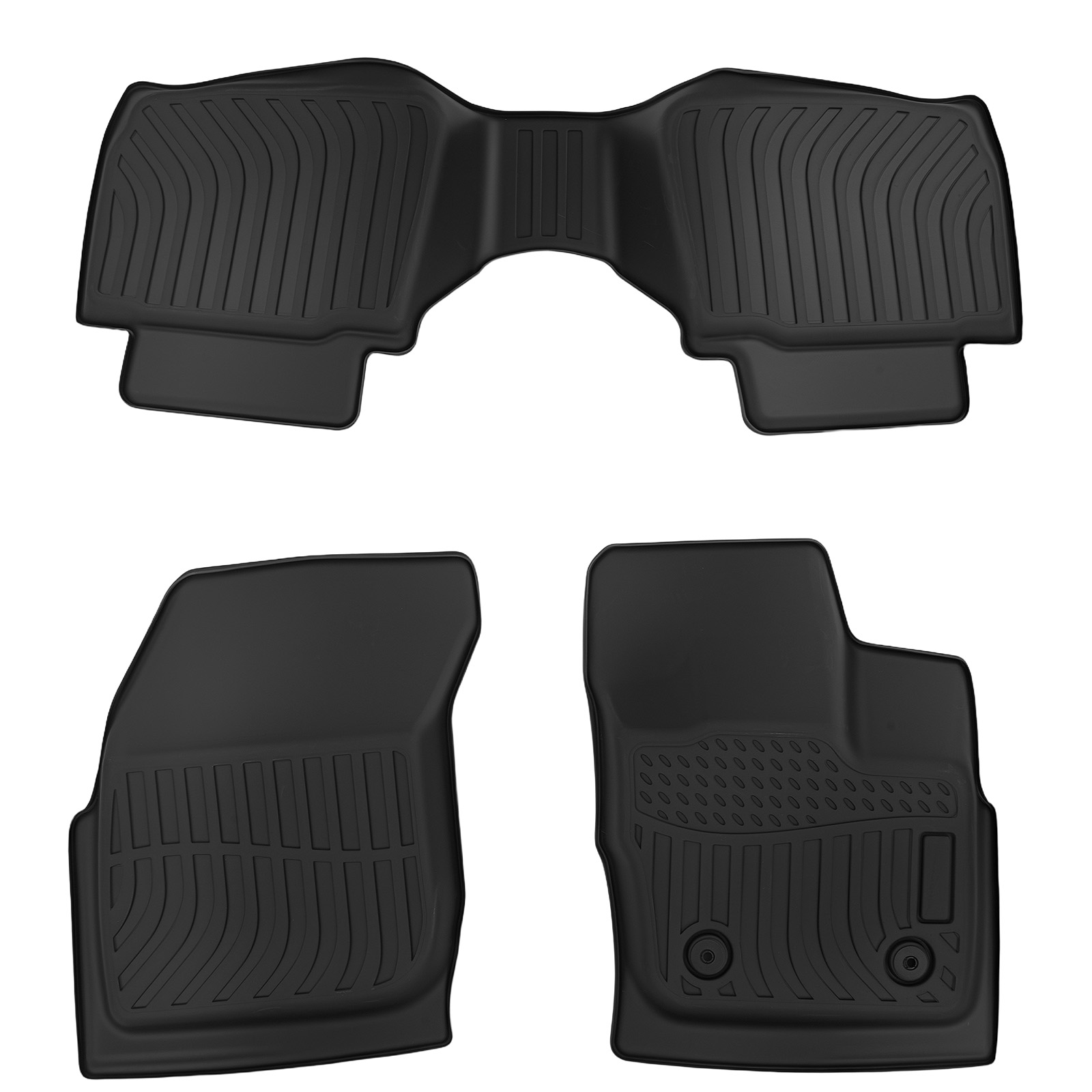 Black Carpet Floor Mats for Ford Fusion 2017-2020 TPE All-Weather Car Carpet