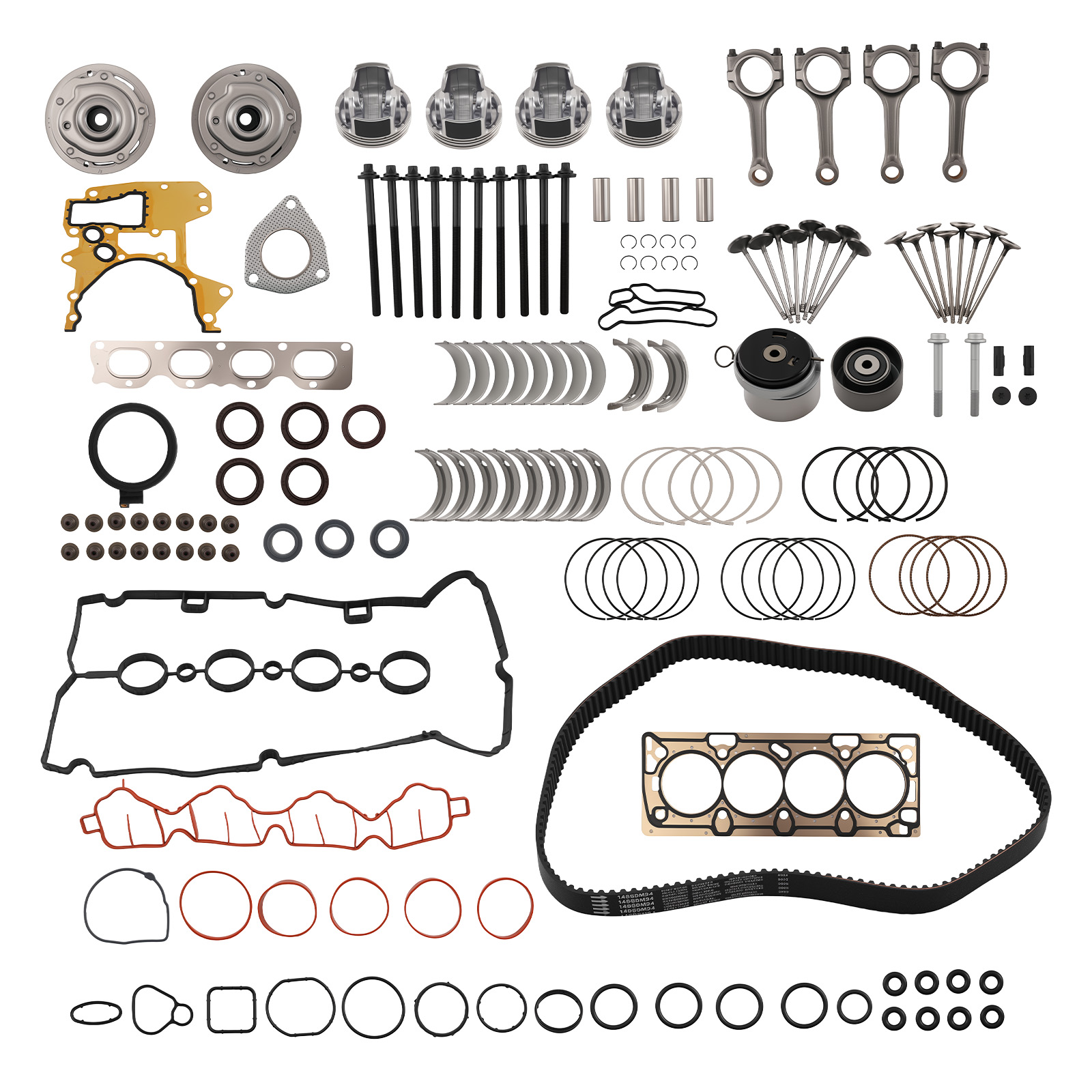 Pistons Rods Bearings & Gasket Set for Chevrolet Sonic 1.8L 2013-2018 New