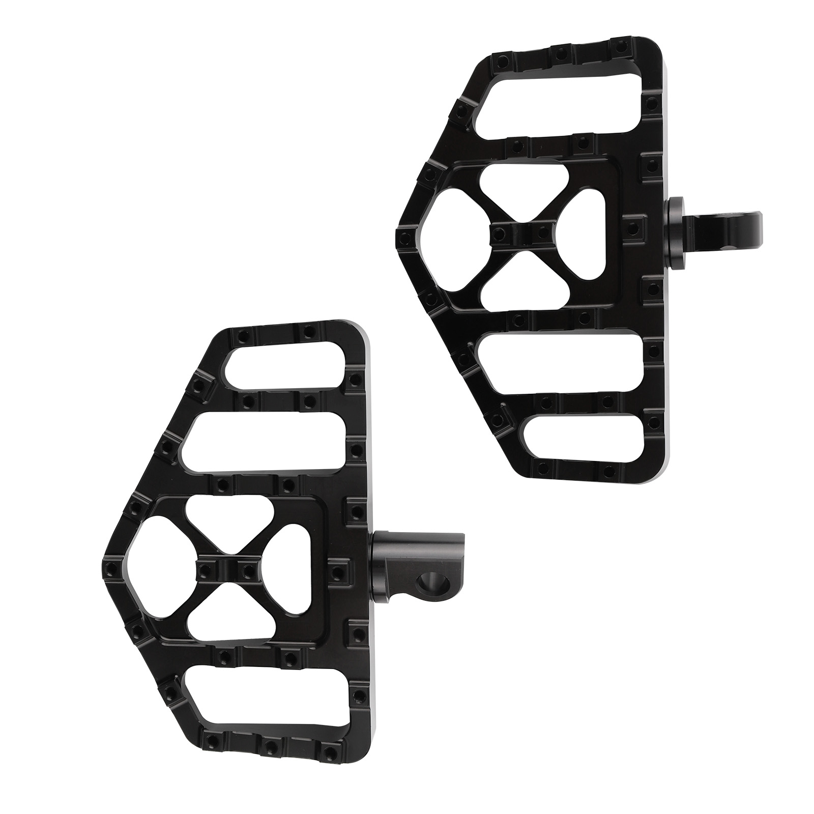 Black Wide Fat MX Style Foot Pegs Floorboard Rear Floorboards For Sportster