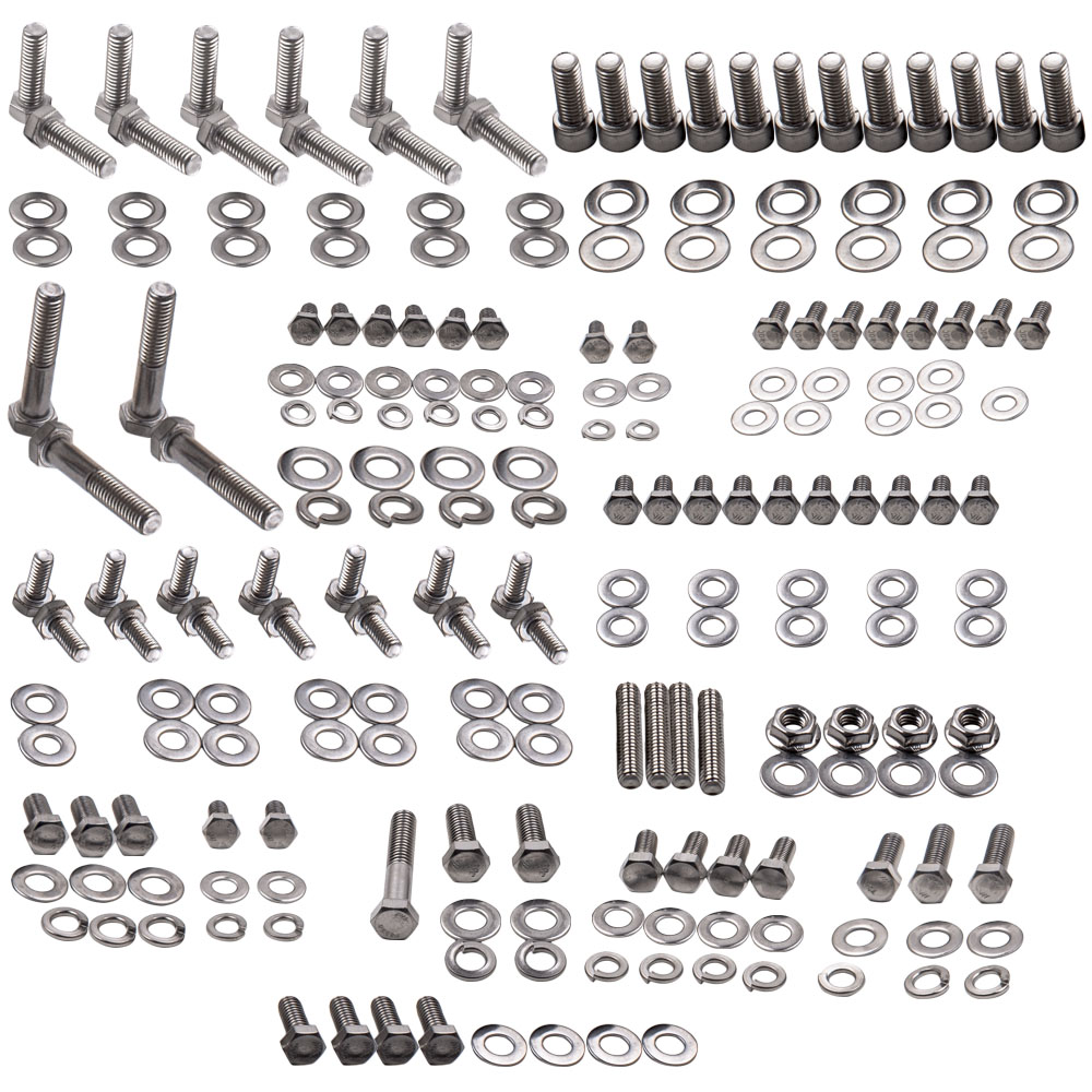 New Engine Bolts Kit Stainless Small Block 265 283 305 327 350 Hex For Chevy SBC