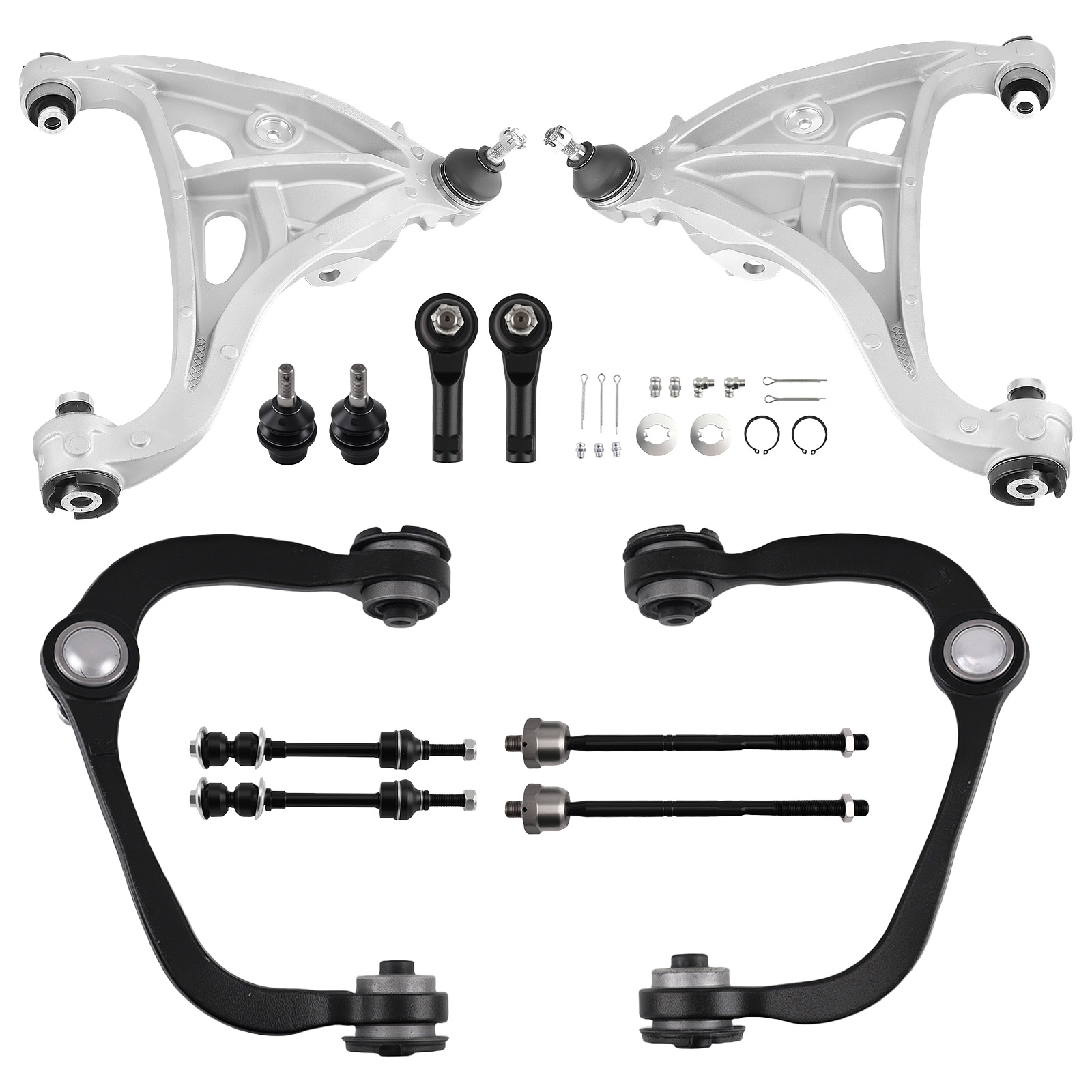 12x Lower & Upper Control Arms Sway Bar Tie Rod For Ford F-150 Mark TL 2WD 05-08