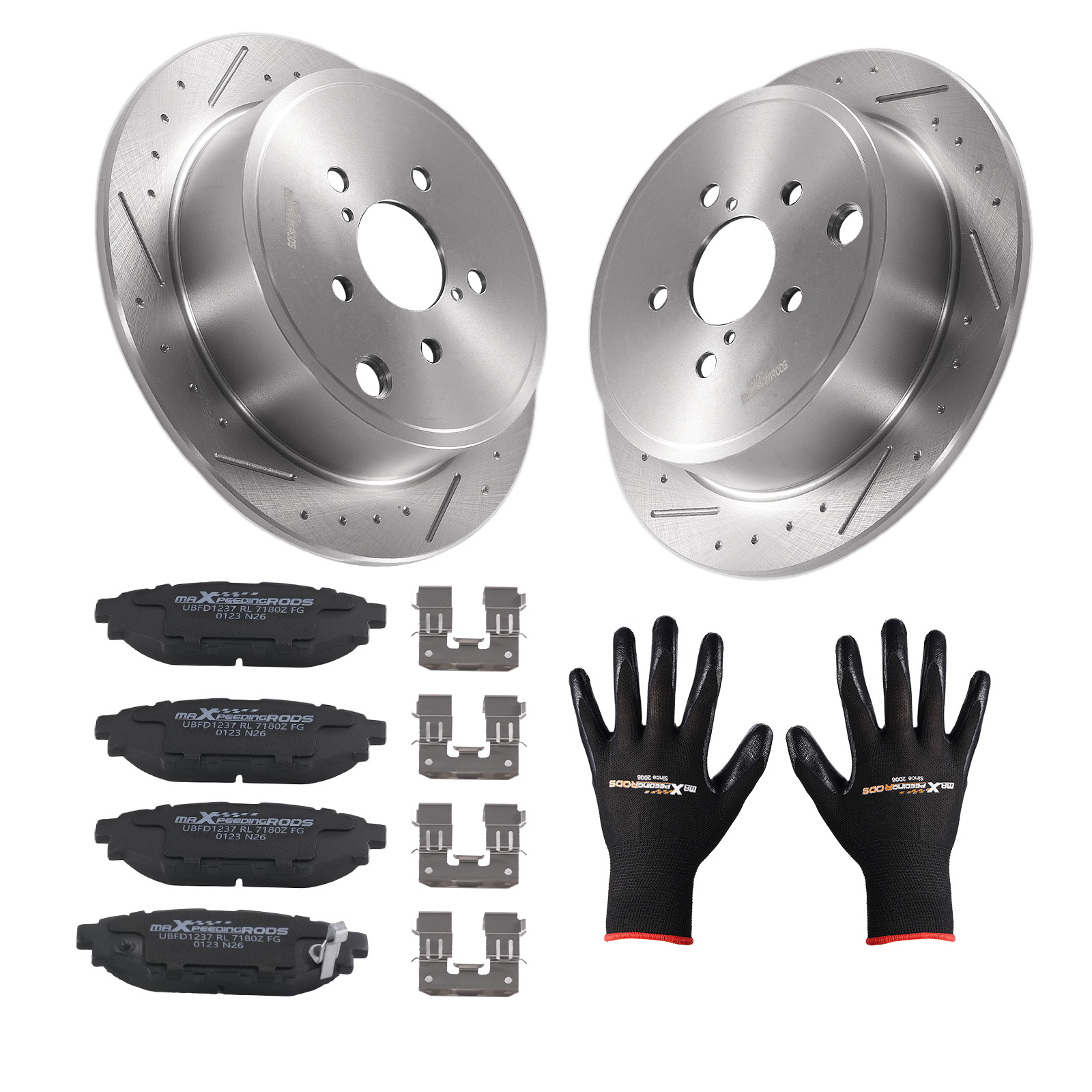 Rear Brake Rotors & Ceramic Pads Kit for Subaru Forester 2009-13 Legacy 2010-14