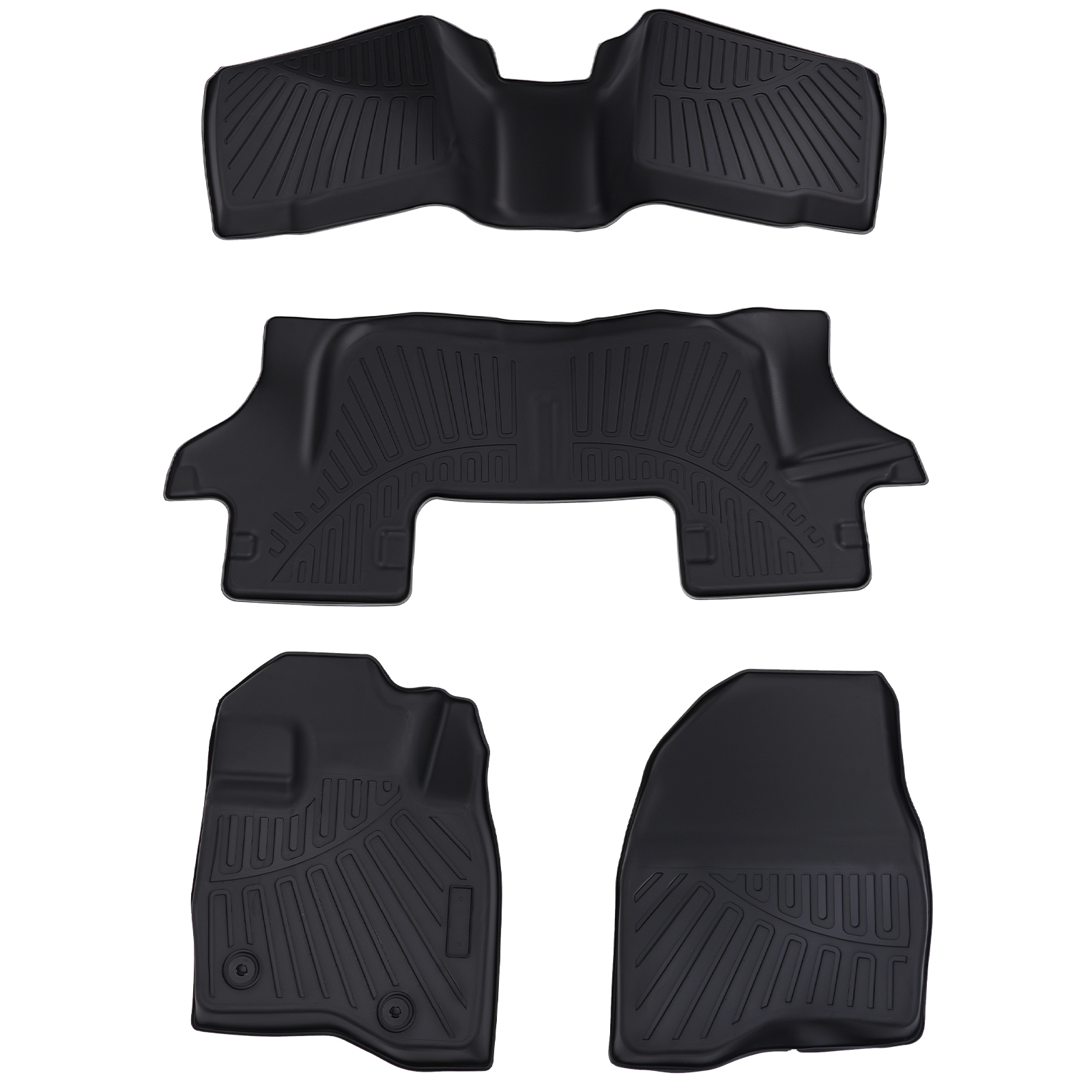 3 pcs Floor Mats Liners Set For Ford Explorer 2017 2018 2019 1st and 2nd row