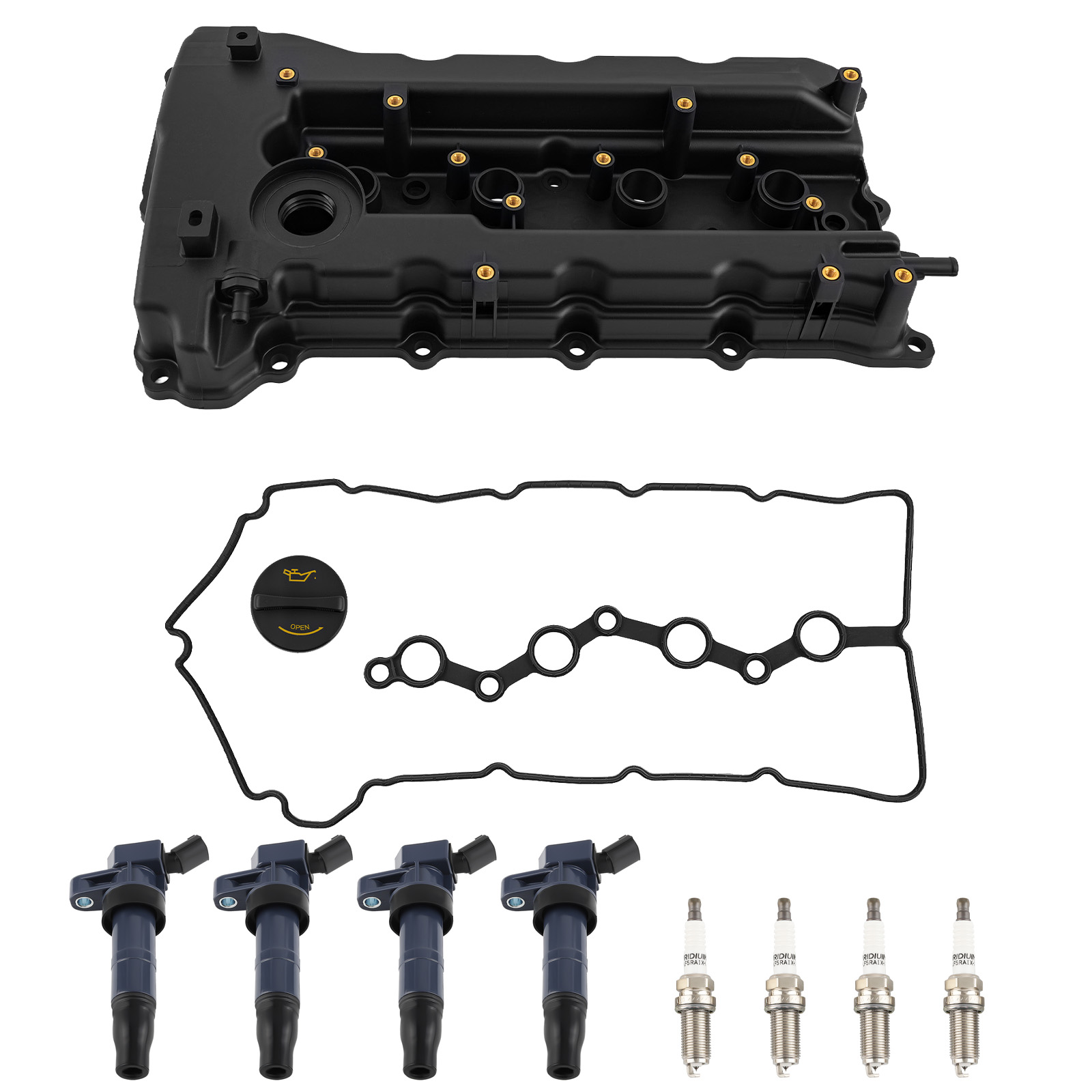 Valve Cover Assembly Kit 4 Coils for Kia Forte Sportage 2.4L 10-13 224102G100