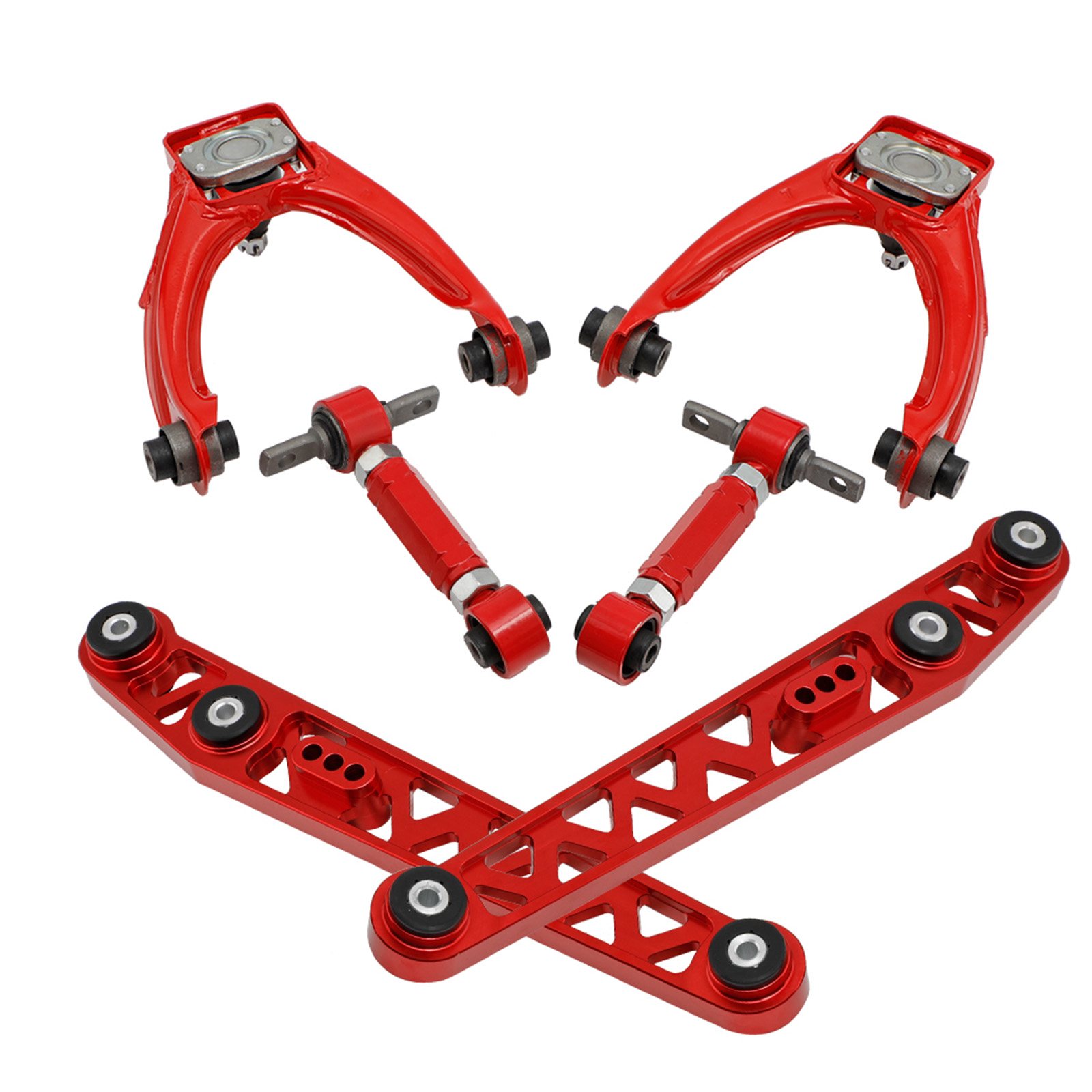 8x Front & Rear Camber Toe Arm Kit + Lower Control Arm For 1996-2000 Honda Civic