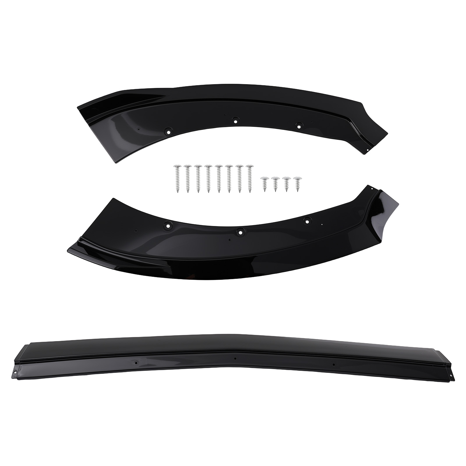 Black Front Bumper Splitter for Ford Mustang 2015-2017 Lower Lip Kit Plastic