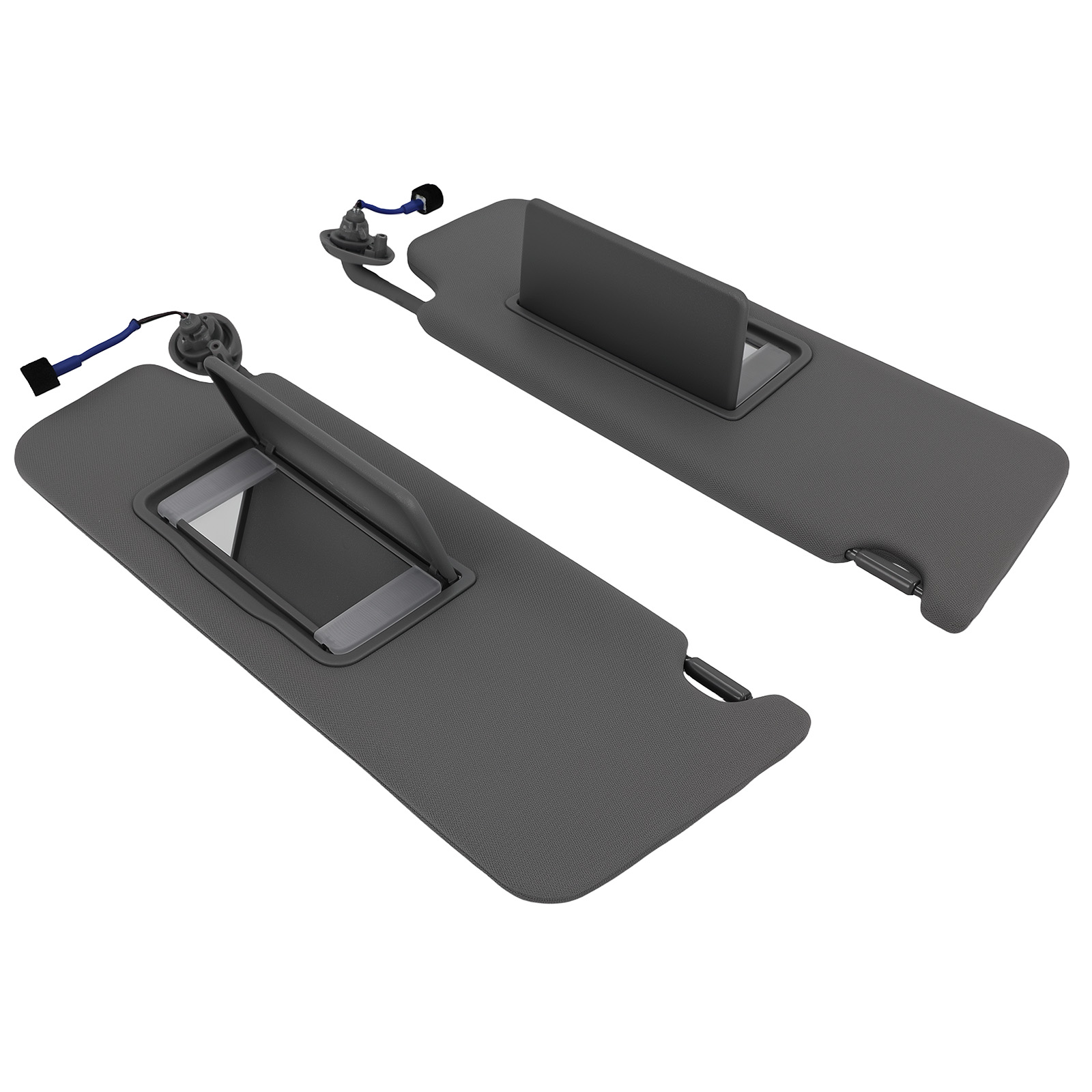 Pair Sun Visor w/ light for Honda Pilot/Ridgeline 2017-2021 Gray Plastic