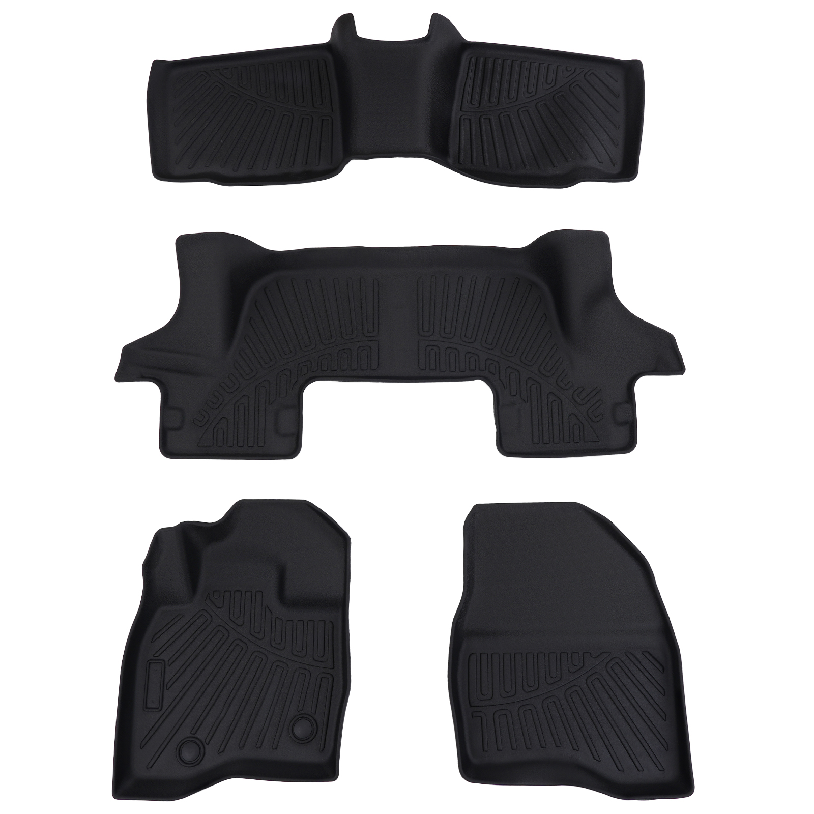 3 pcs Floor Mats Liners Set For Ford Explorer 2017 2018 2019 1st and 2nd row