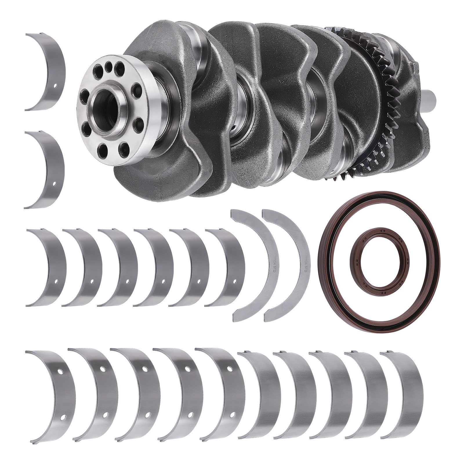 Crankshaft w/ Main Rod Bearing 1340128030 For Toyota Camry Rav4 Scion 2AZFE 2.4L