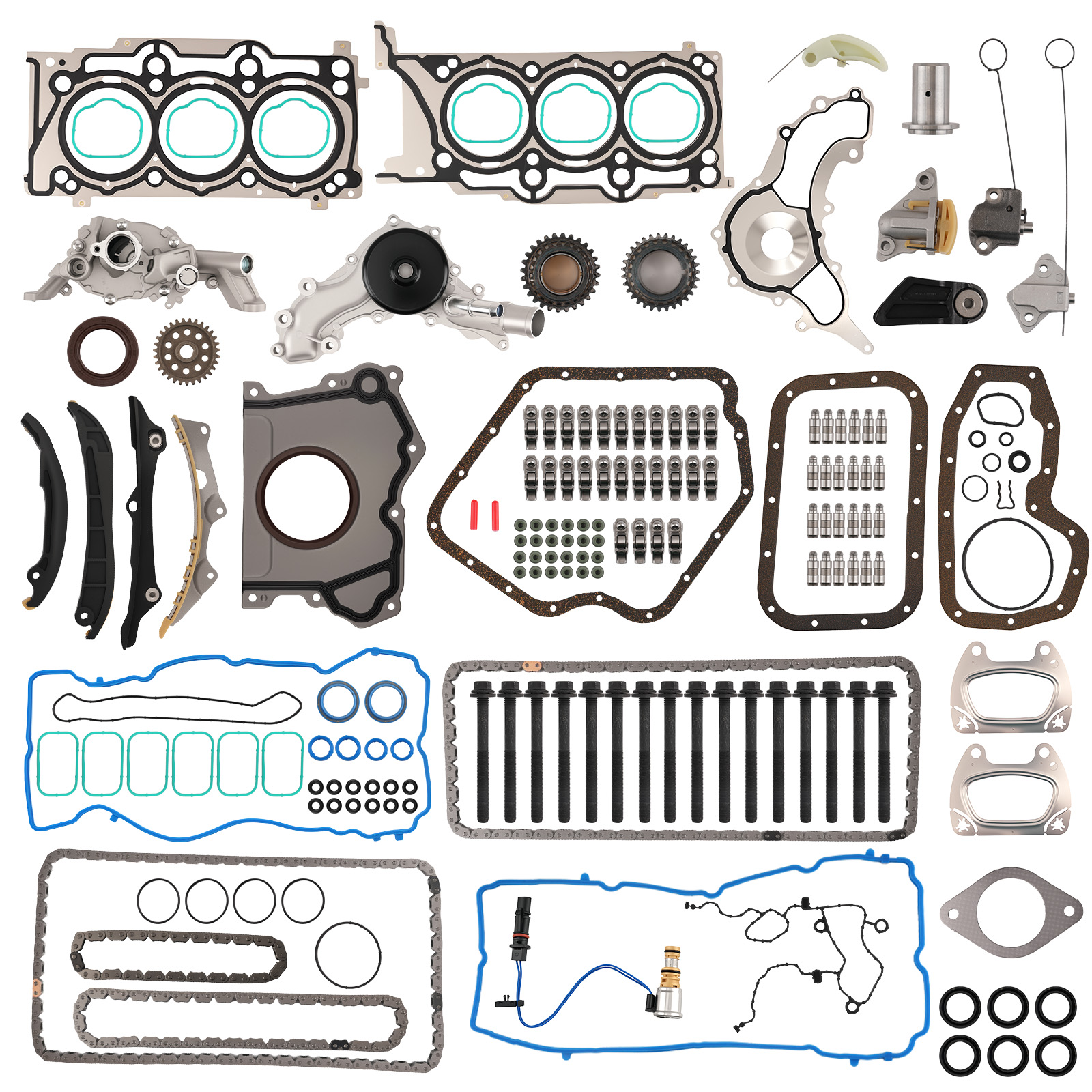 Lifters & Rocker Arms Set w/ Timing Chain for Jeep Wrangler 3.6L V6 2012-2015