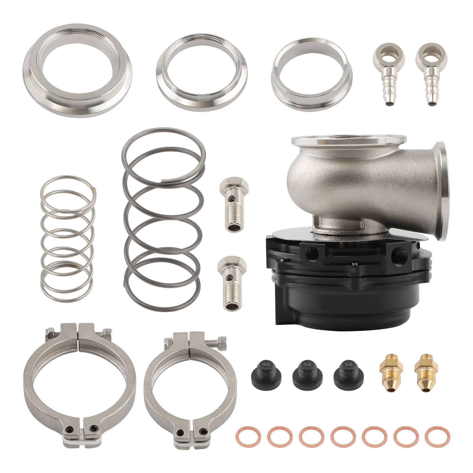 2Sets Universal 44mm External Blow Off Valve for Turbo Wastegate Black Steel