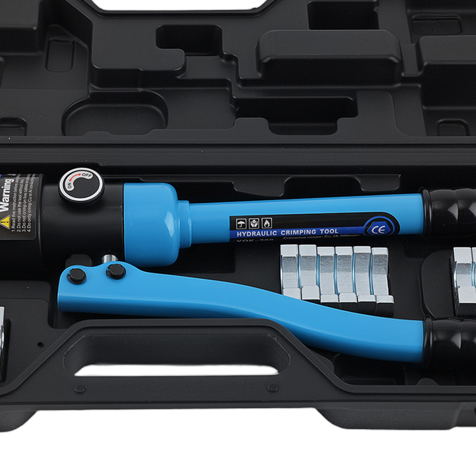 Industrial Hydraulic Wire Crimper Tool 16MT w/ Chrome Dies for Electrical Cables