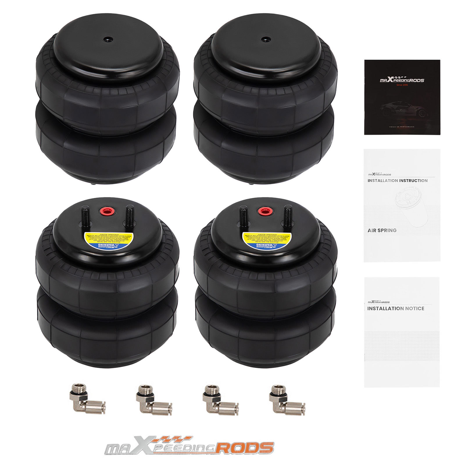 4x 2500 lb Air Suspension Spring Bags For Ford Super Duty W21-760-6781
