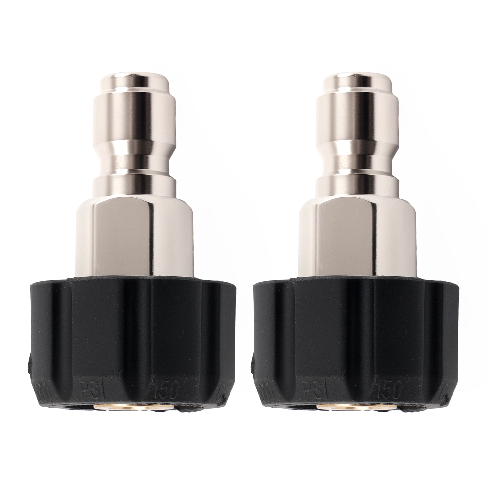 2 Set M22-14mm to 3/8'' Quick Connect Pressure Washer Adapter M22 Swivel 5000PSI