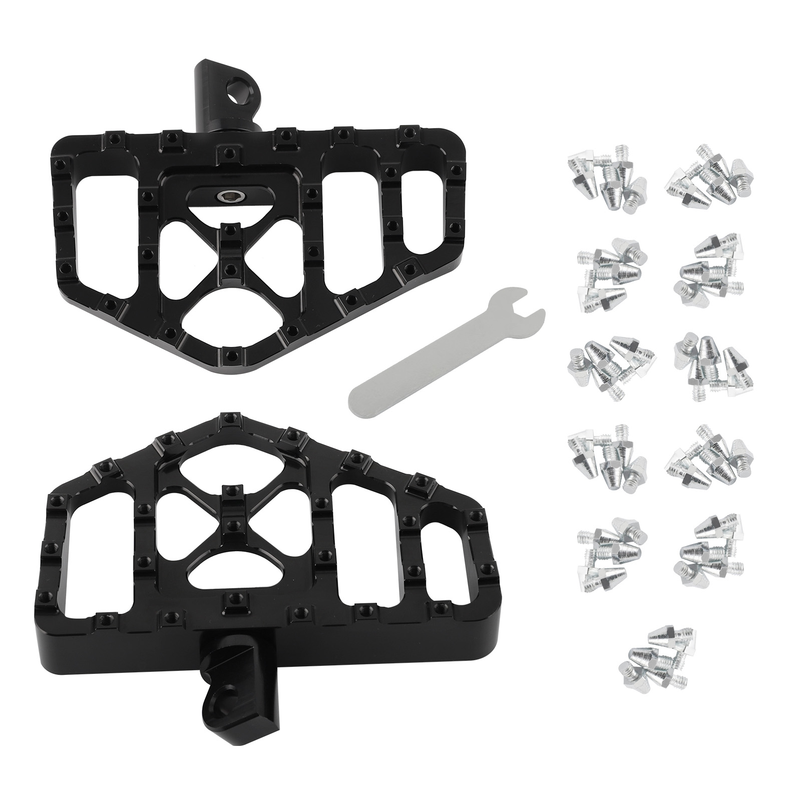 Black Wide Fat MX Style Foot Pegs Floorboard Rear Floorboards For Sportster