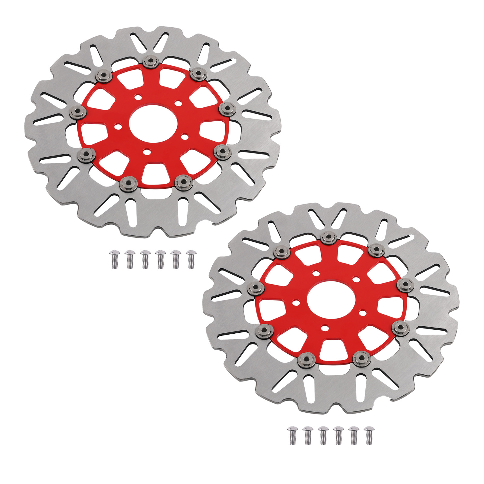 299mm Front Brake Disc Pair for Harley-Davidson Dyna Sportster 2006-2024 Red