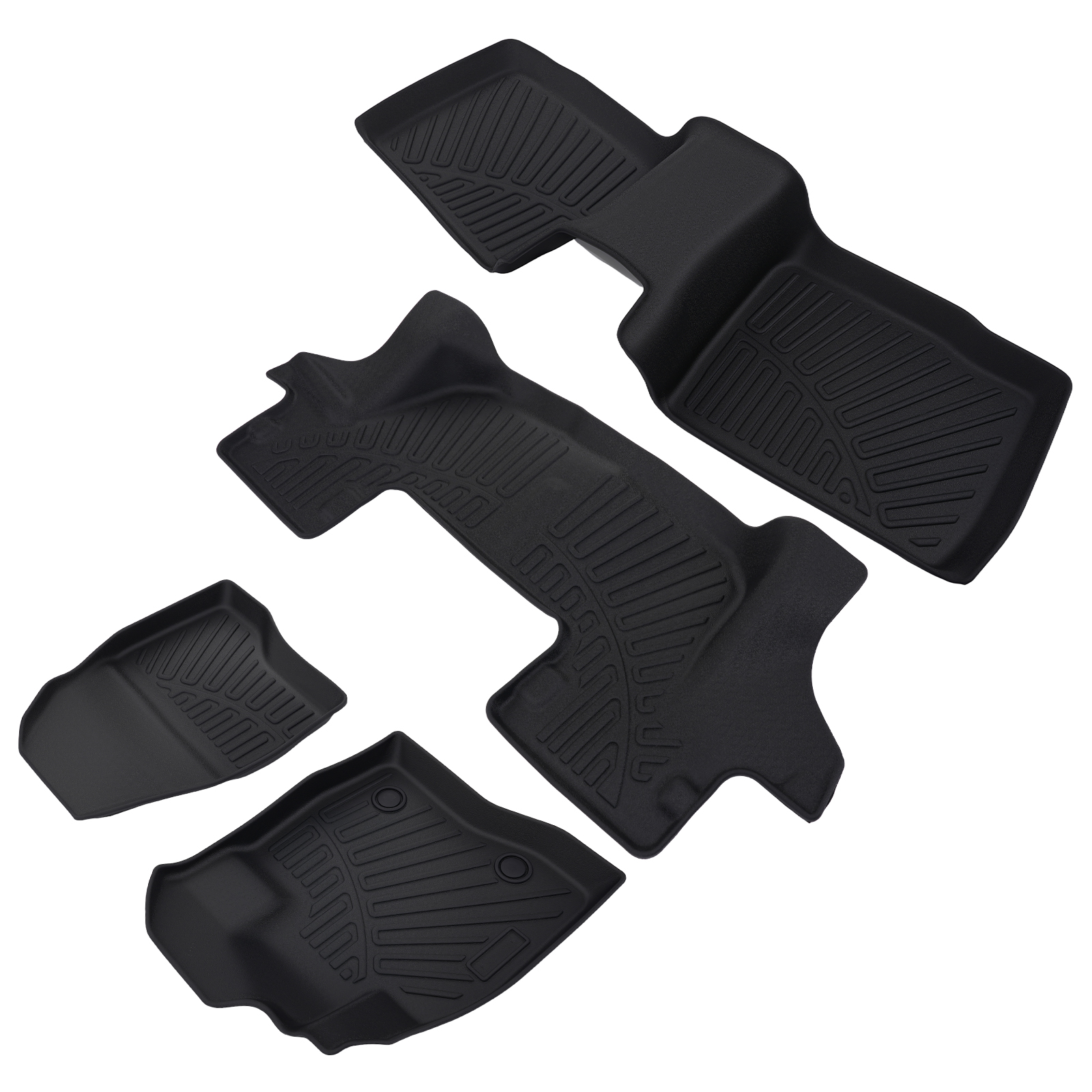 3 pcs Floor Mats Liners Set For Ford Explorer 2017 2018 2019 1st and 2nd row