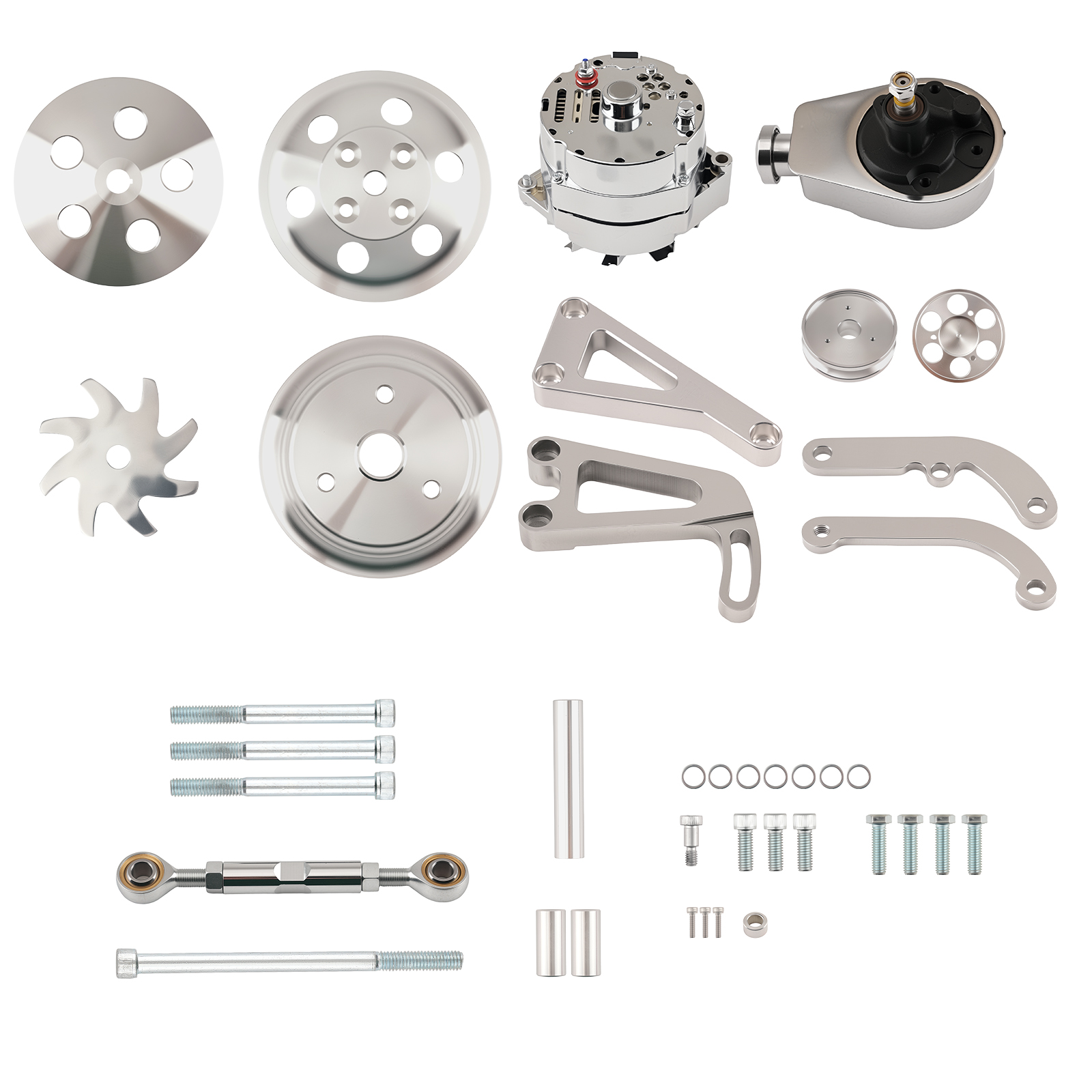 Alternator & Power Steering Pump Kit for Chevy Small Block 1969-87 Light Truck