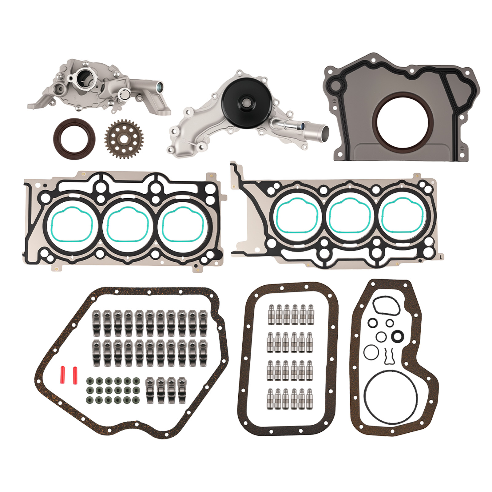Lifters & Rocker Arms Set w/ Timing Chain for Jeep Wrangler 3.6L V6 2012-2015