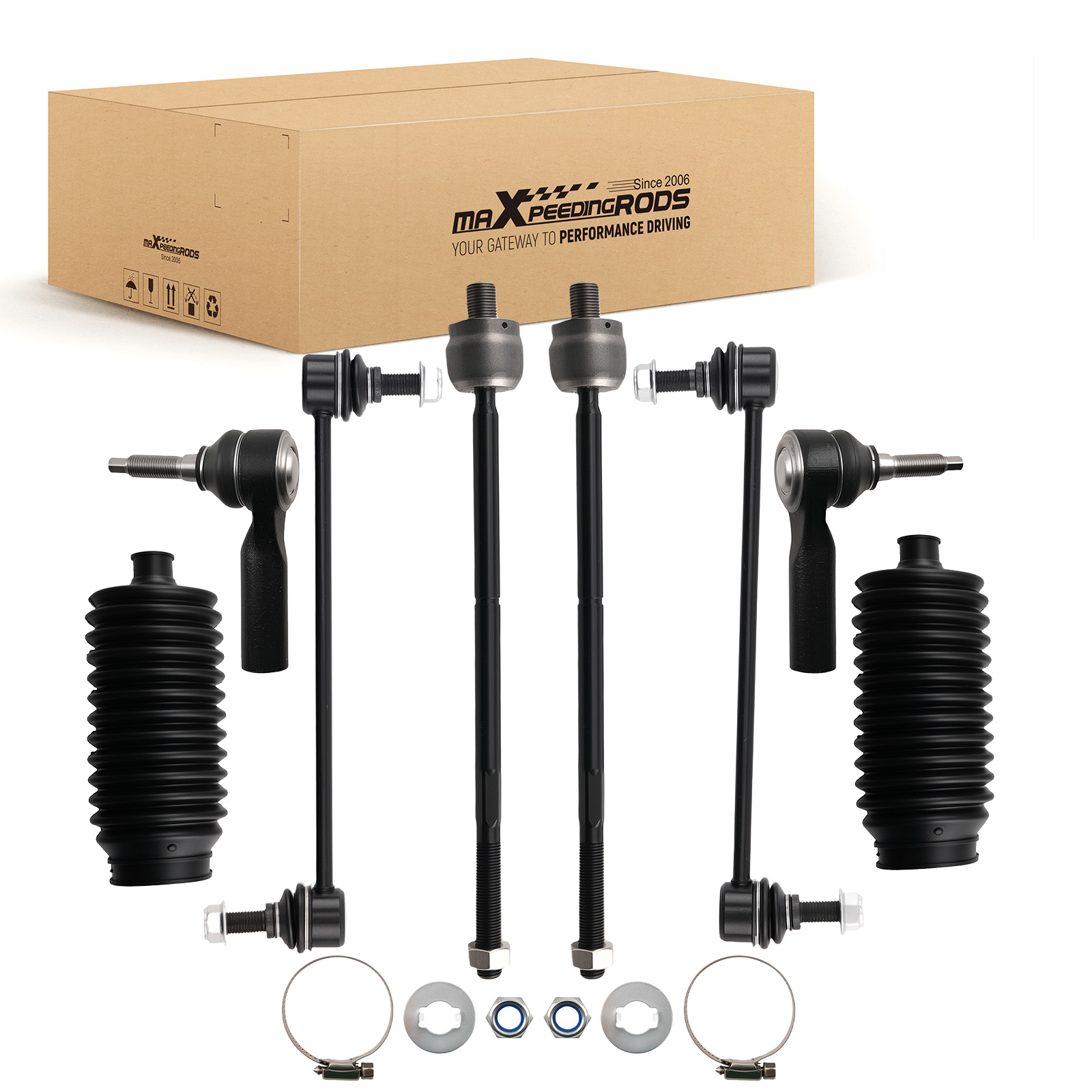 8x Front Sway Bar Link Inne Outer Tie Rod Ends FOR K80899 FORD MUSTANG 2005-2010