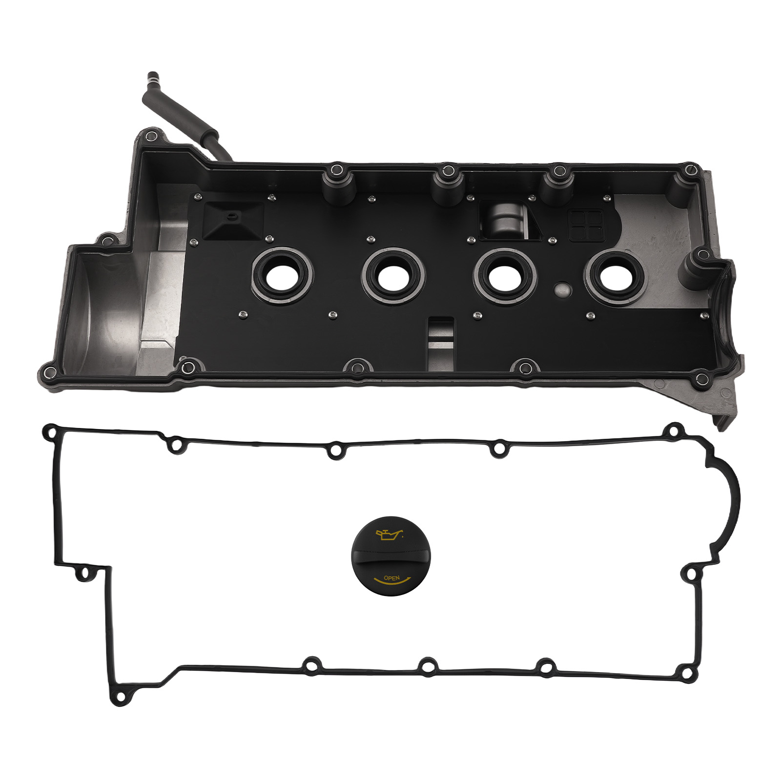 Aluminum Engine Valve Cover for Kia Spectra 2.0L 04-09 22410-23100 Black