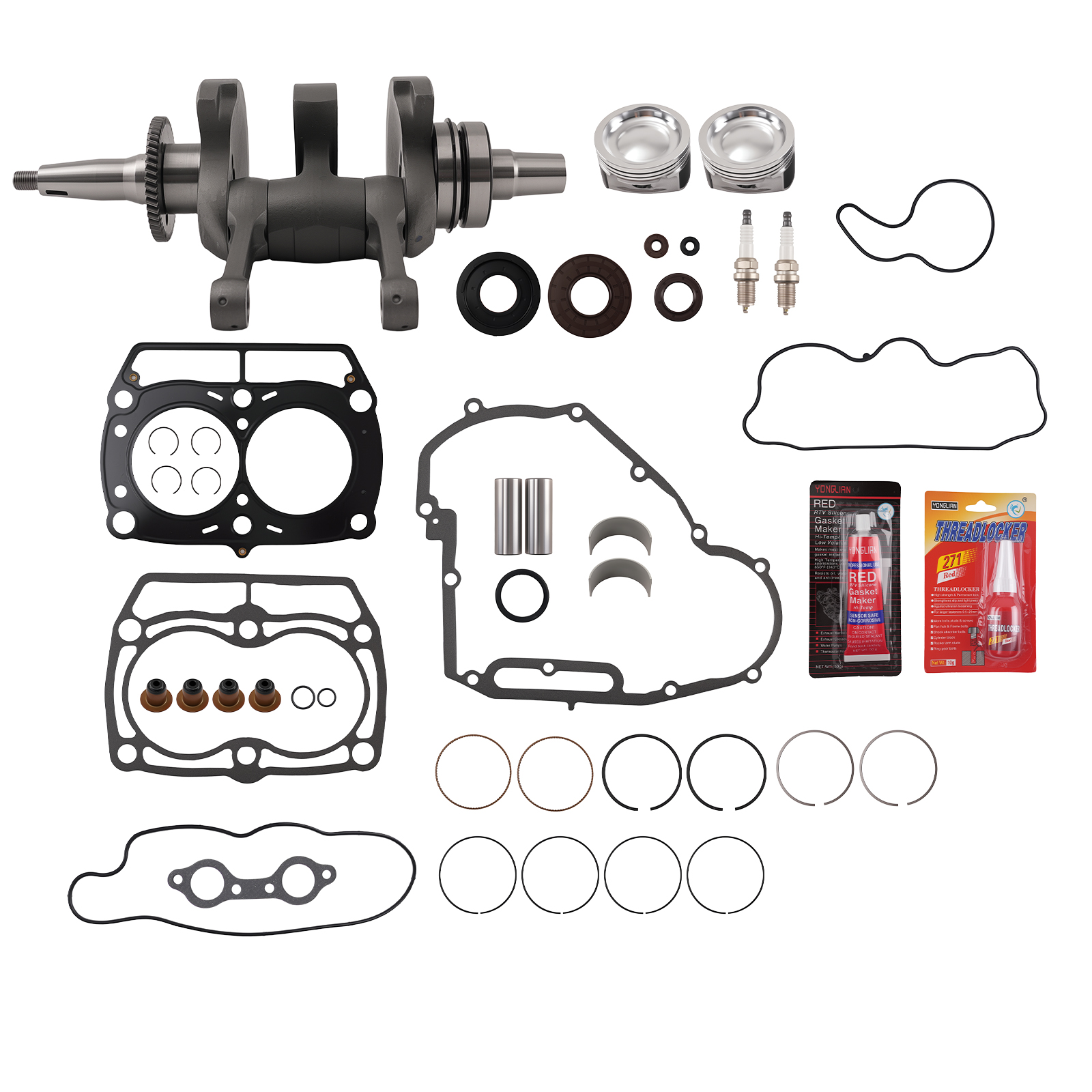 Engine Rebuild Kit Crankshaft Piston Gasket For Polaris RZR Ranger Sportsman 800
