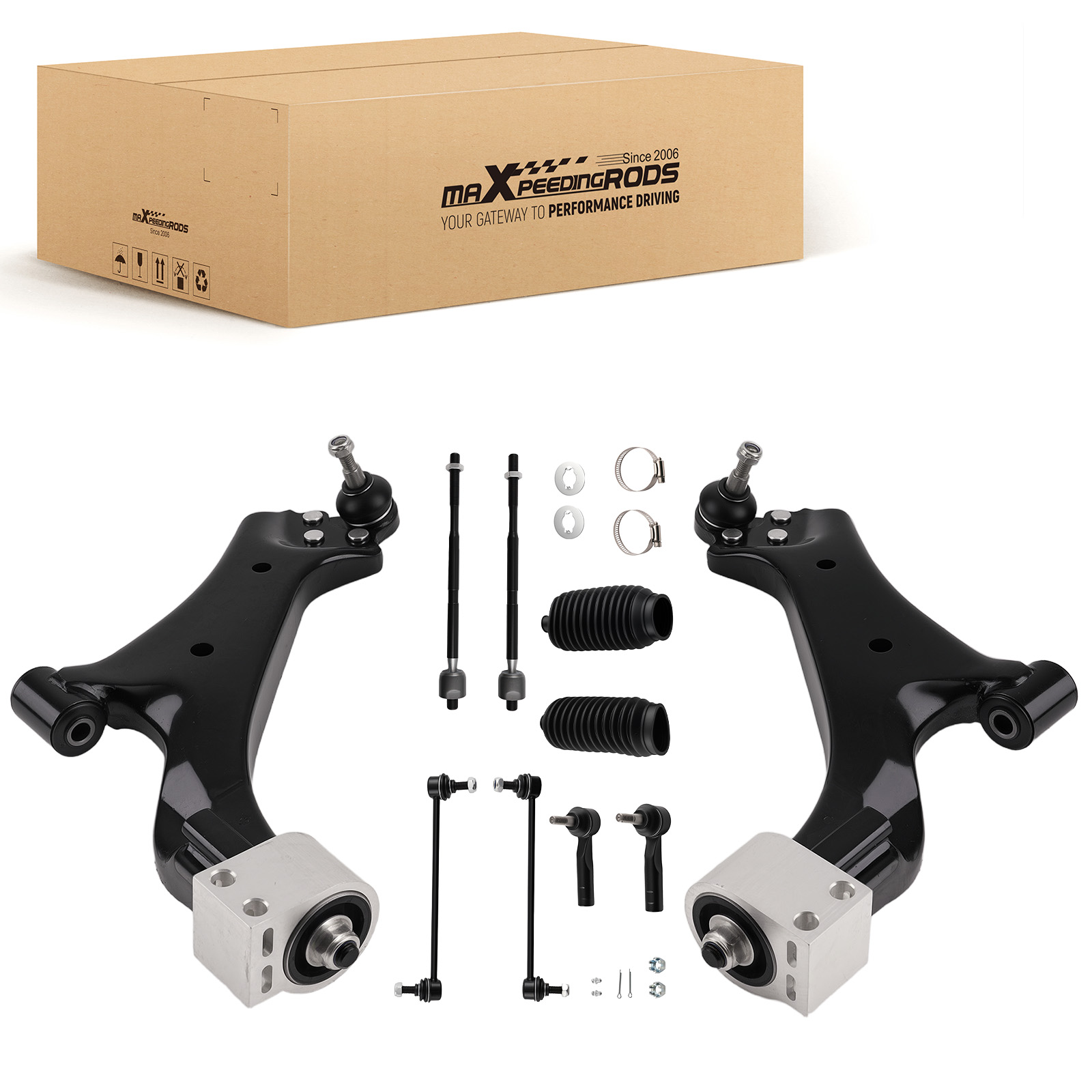10x Front Lower Control Arms Sway Bar Tie Rods Kit For Saturn Vue 2008-2009
