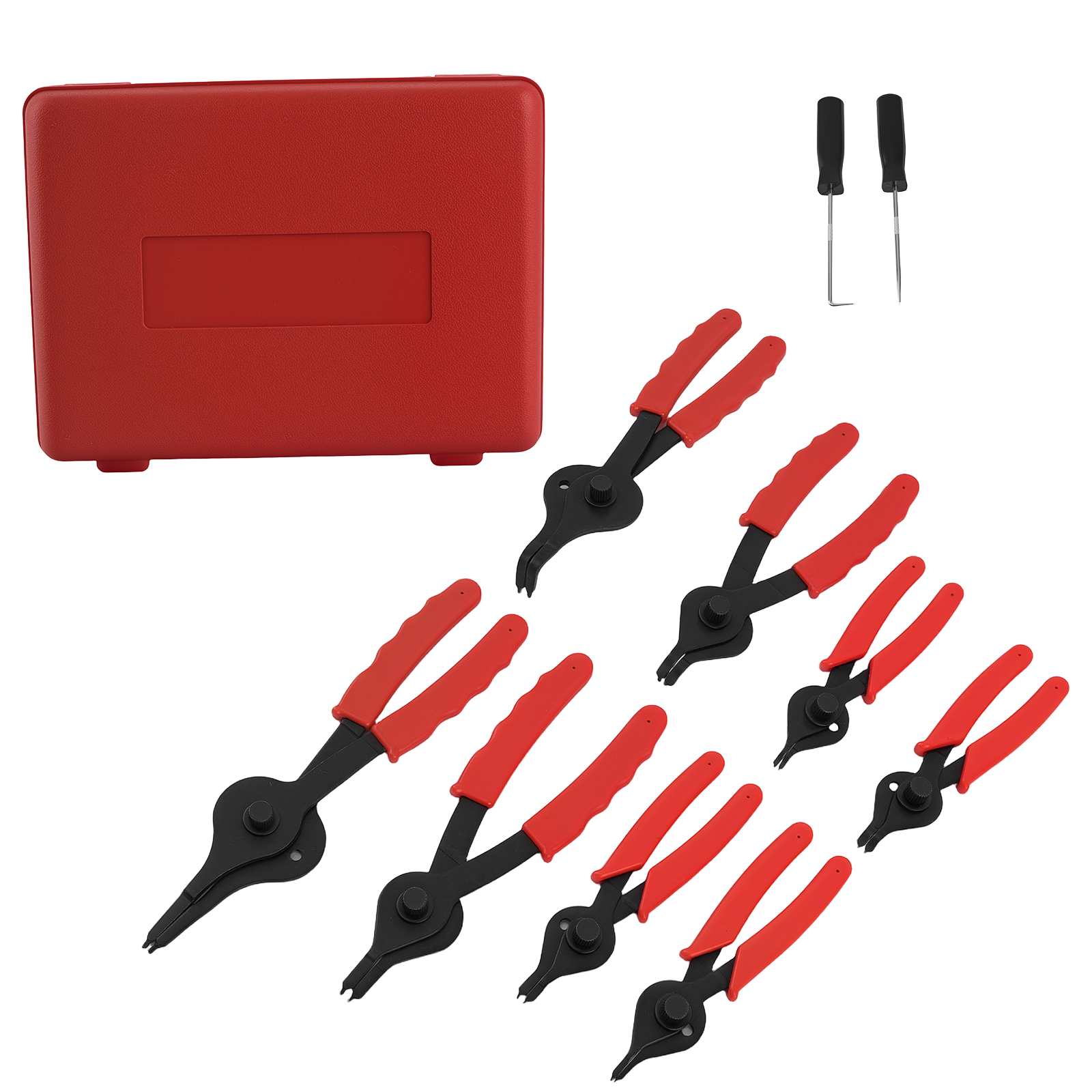 10x Snap Ring Pliers Kit for Car/Truck/SUV Internal & External Circlips 1-2.3mm