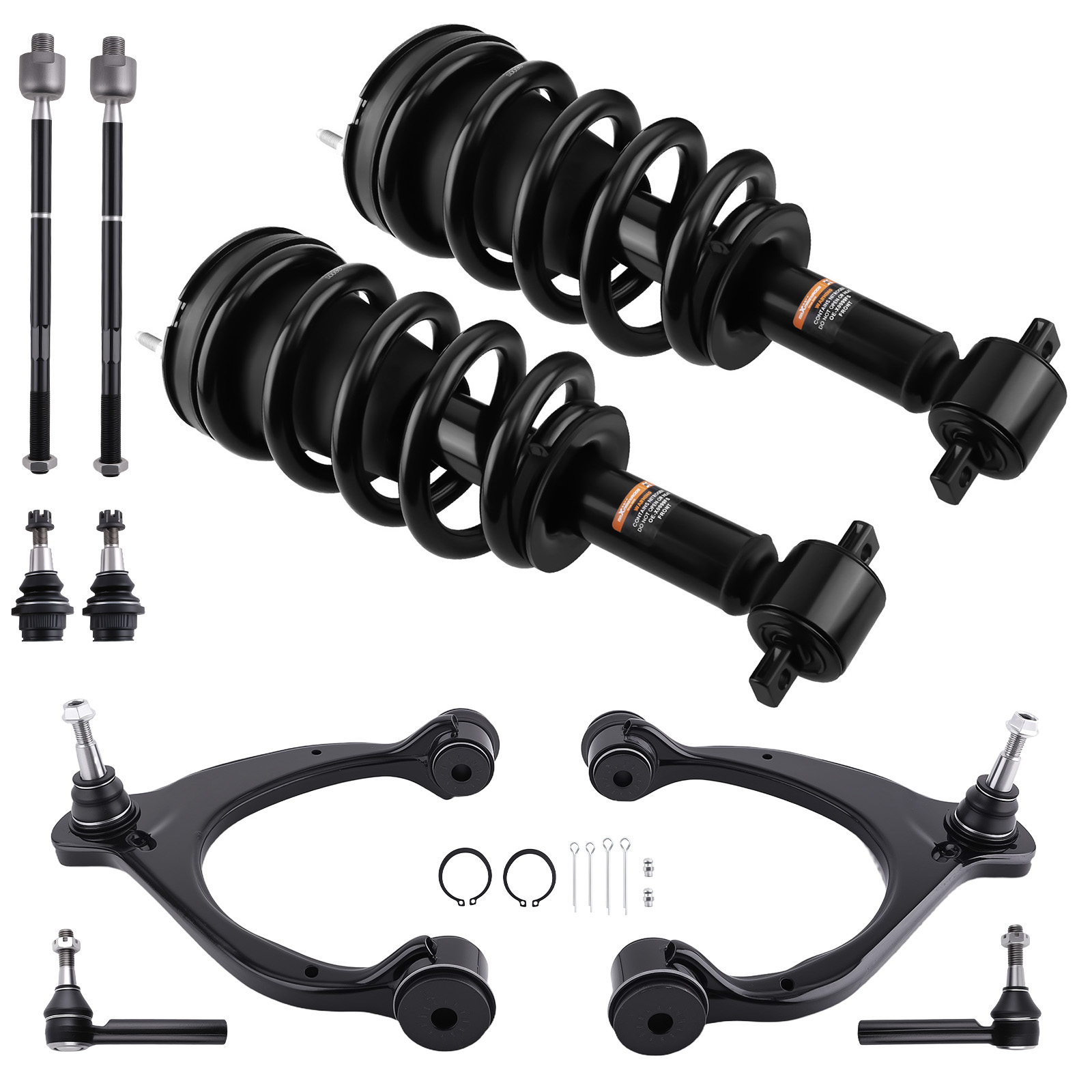 12X Front Complete Struts Control Arms Kit for GMC Yukon/Yukon XL 2015-2016