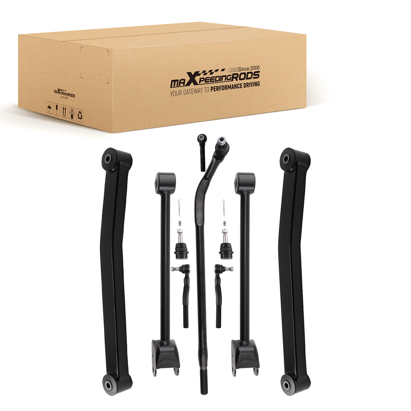 Front Upper Lower Control Arm Inner Outer Tie Rod for Jeep Wrangler JK 2007-2018