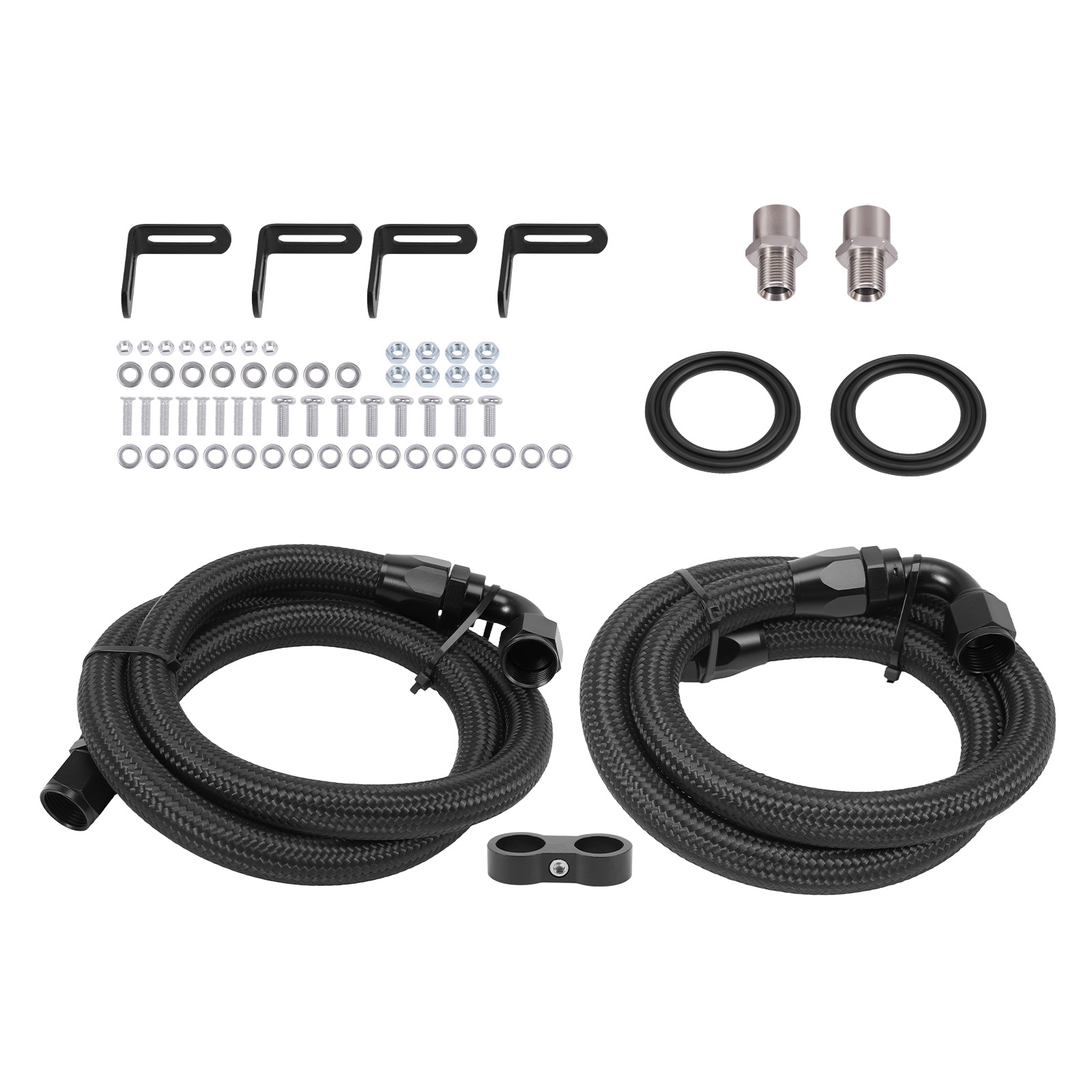 16 Row Aluminum Oil Cooler 10AN Universal Transmission w/ Corner Brace Kit
