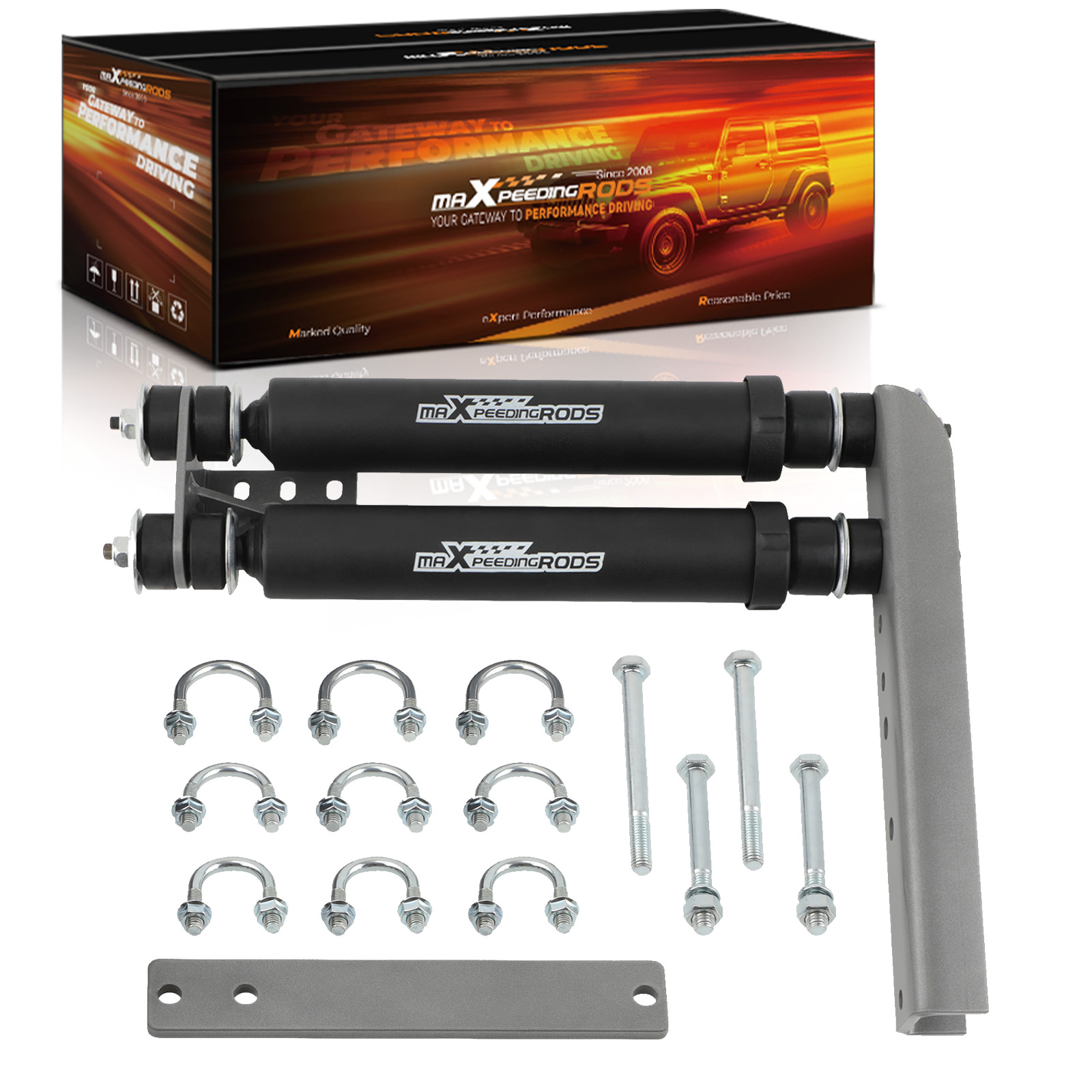 Performance Dual Steering Damper Kit for Ford Trucks F150/250/350 1980-1996