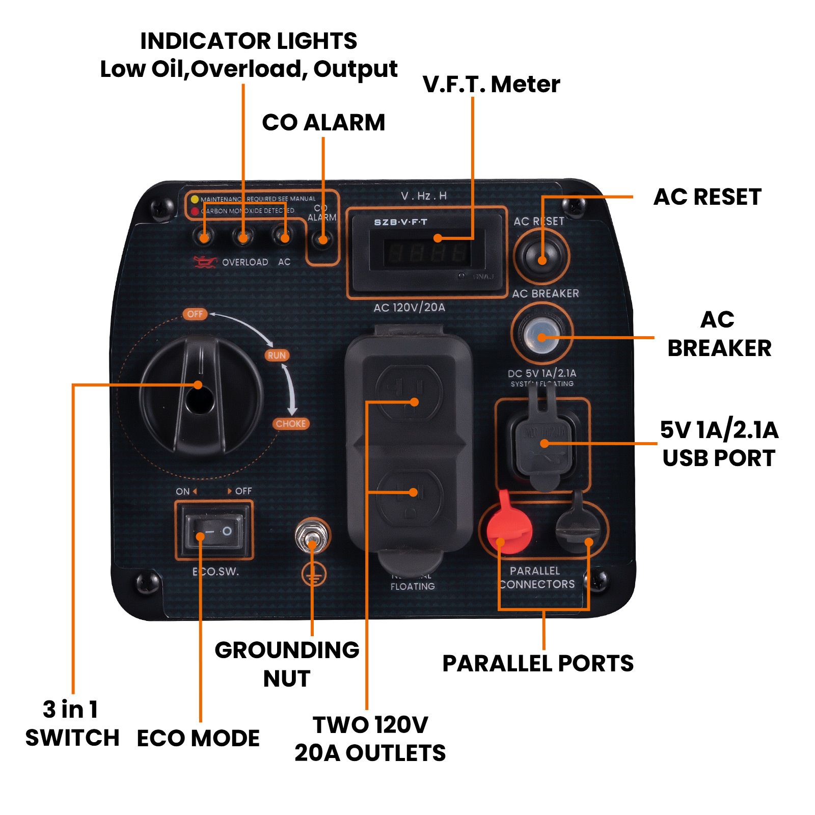 2300W Parallel Portable Super Quiet Inverter Generator For Home House Backup
